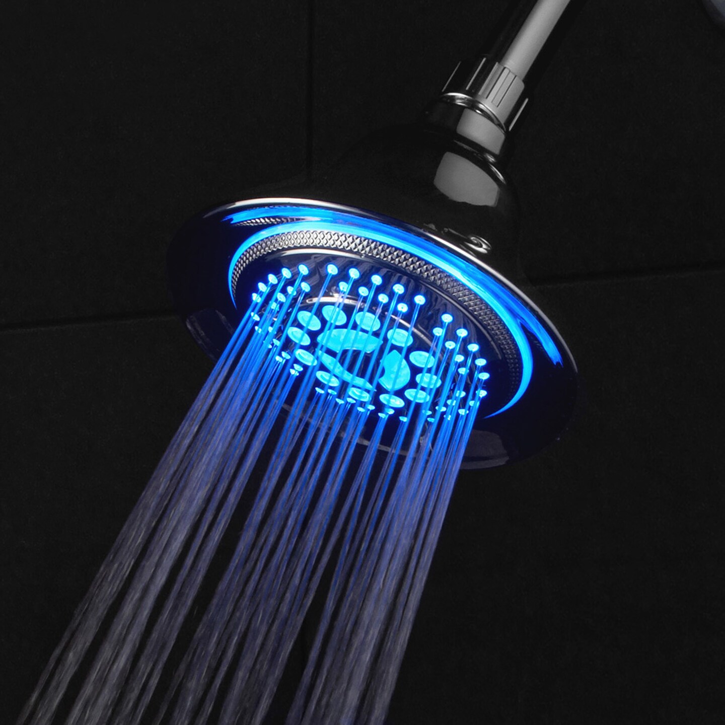 Dreamspa Chrome Color Changing Led Shower Head 5 Settings Temperature Sensor