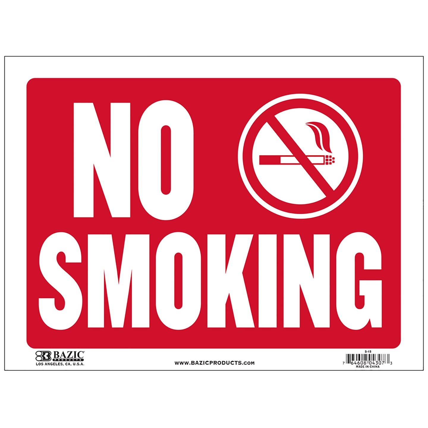 BAZIC 9&#x22; X 12&#x22; No Smoking Sign