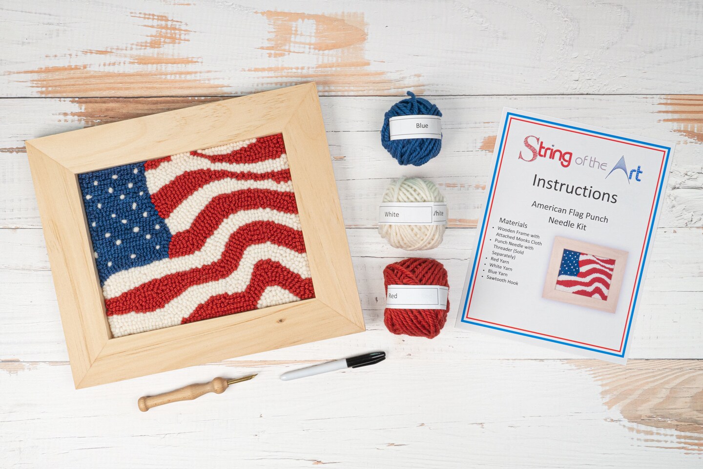 American Flag String Art Kit | DIY Kit Includes All Needed Craft Supplies | Wood American Flag | hotsell Americana Decor