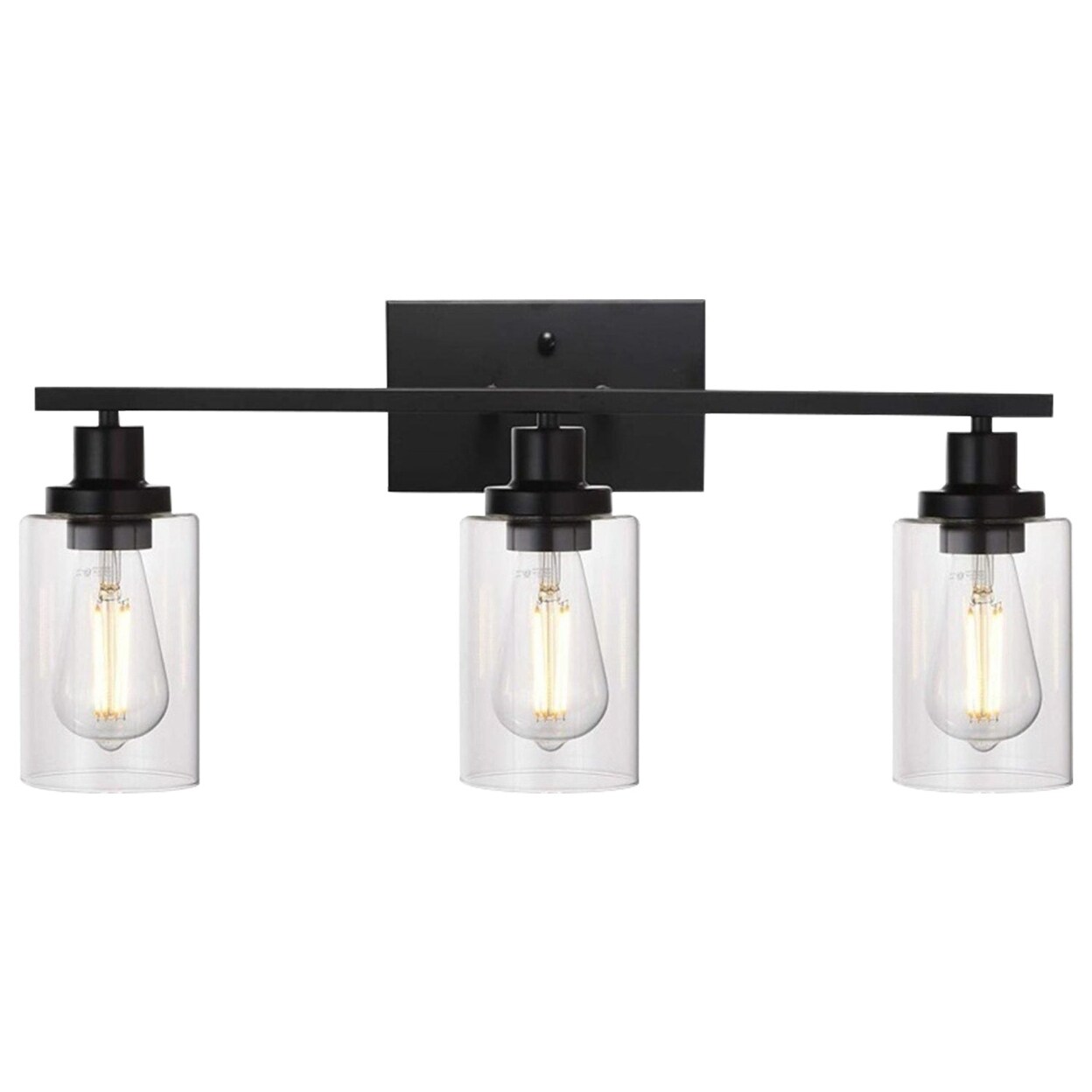 3 Light Wall Sconce Lighting With Clear Glass Shade Bathroom Vanity Lamp Fixture Modern Mounted Light For Porch Mirror