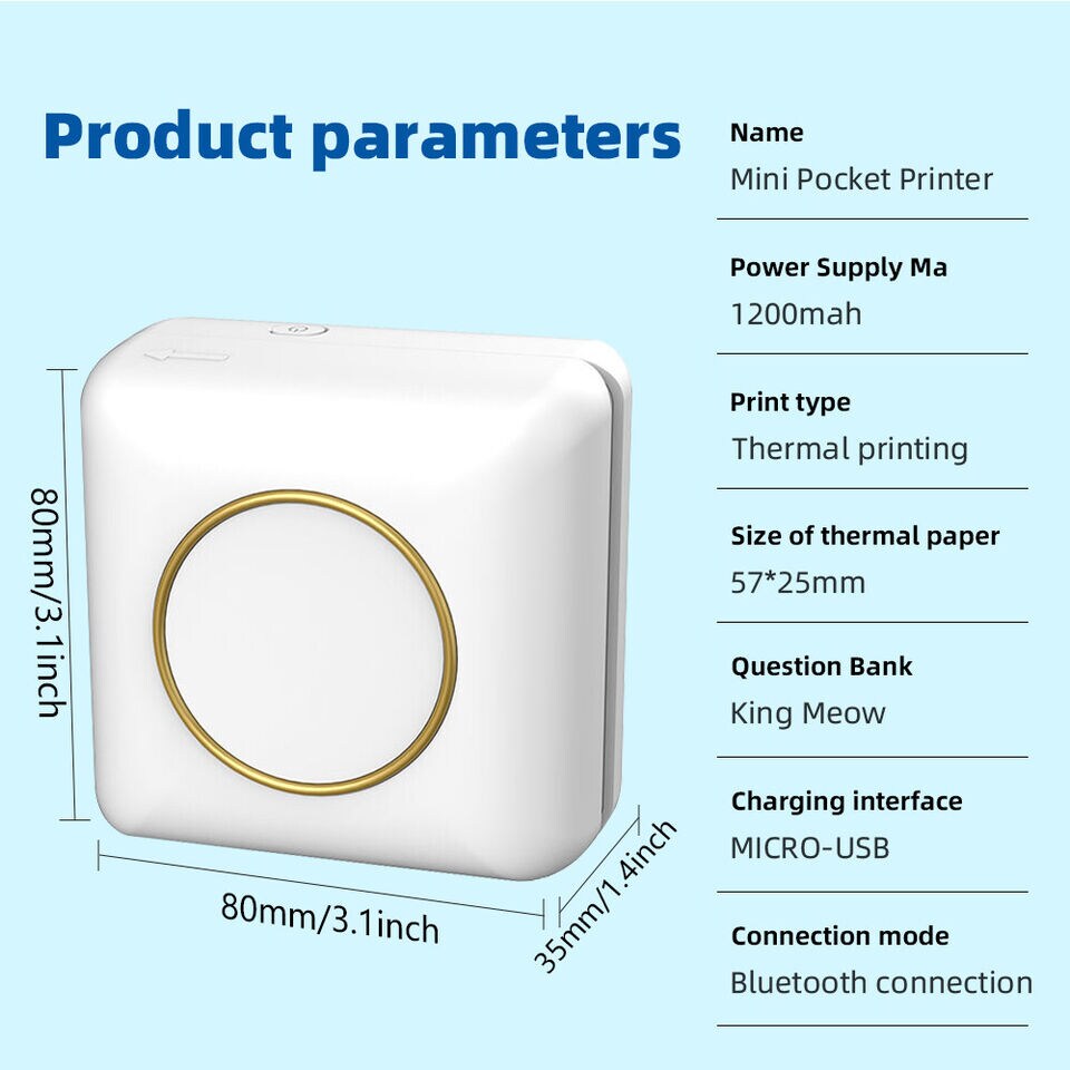 Portable Mini BluetoothThermal Printer