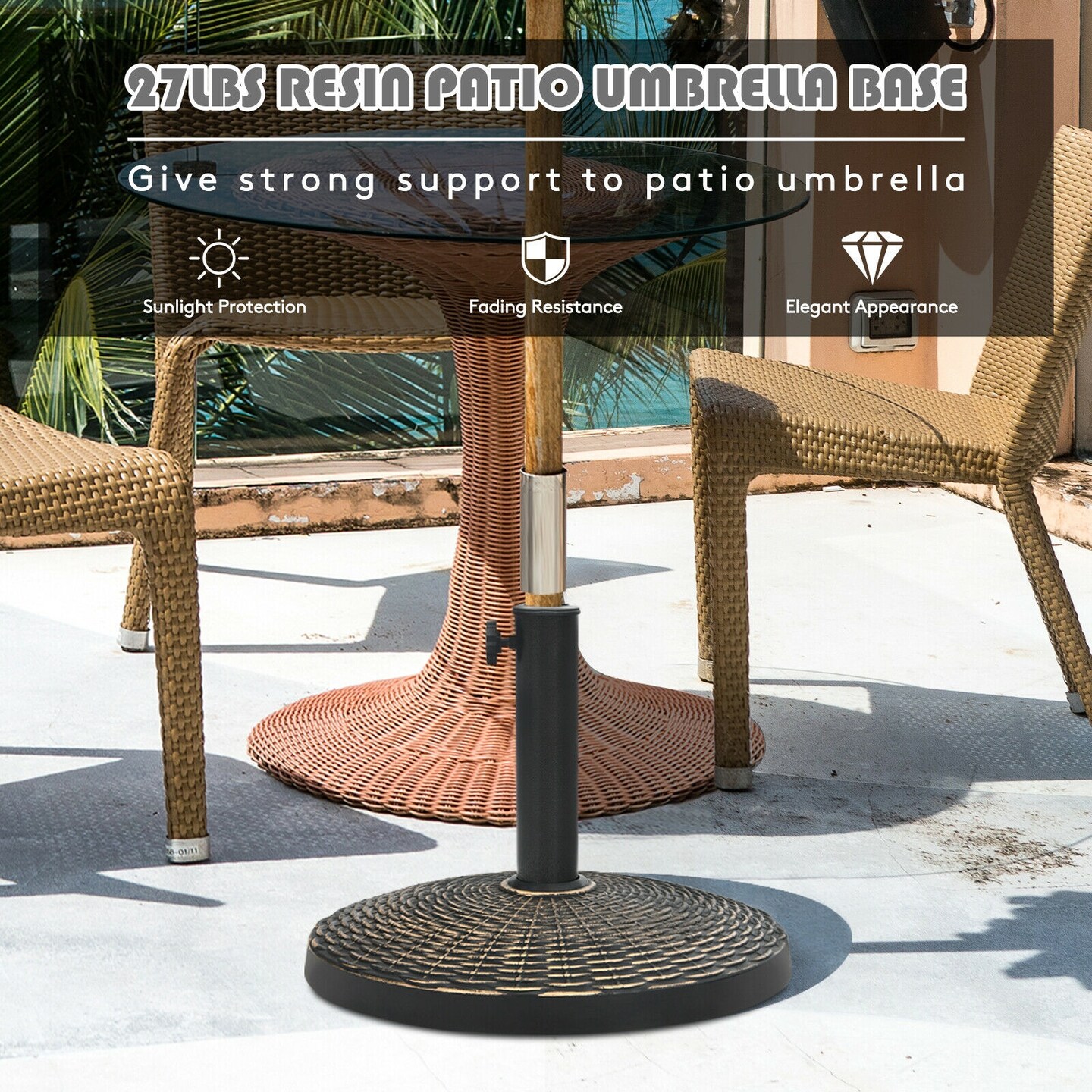 26.5lbs Patio Market Umbrella Base Stand