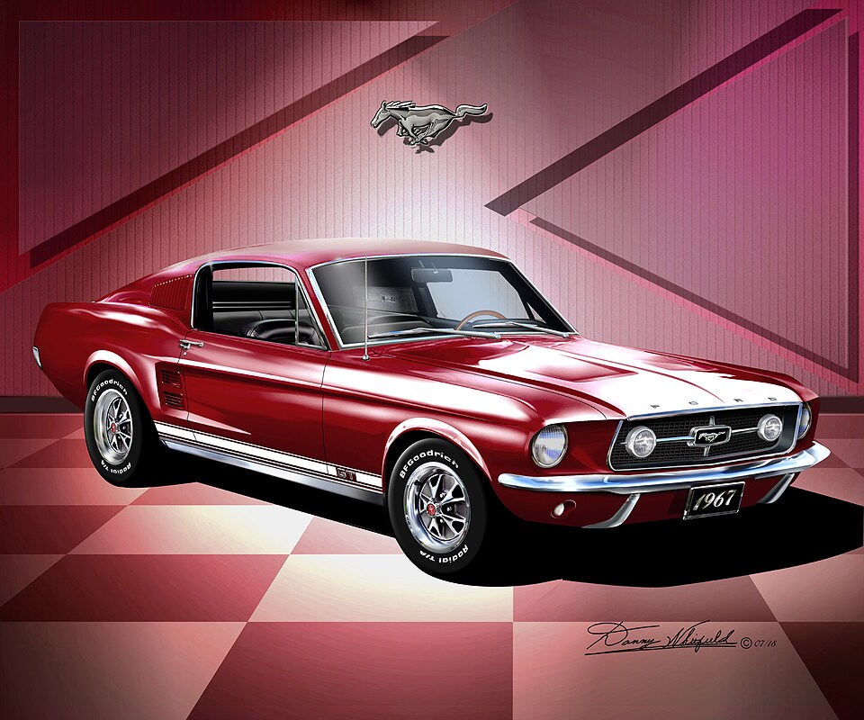 1967 Mustang Fastback - Candy Apple Red | Car Art Prints by Danny ...