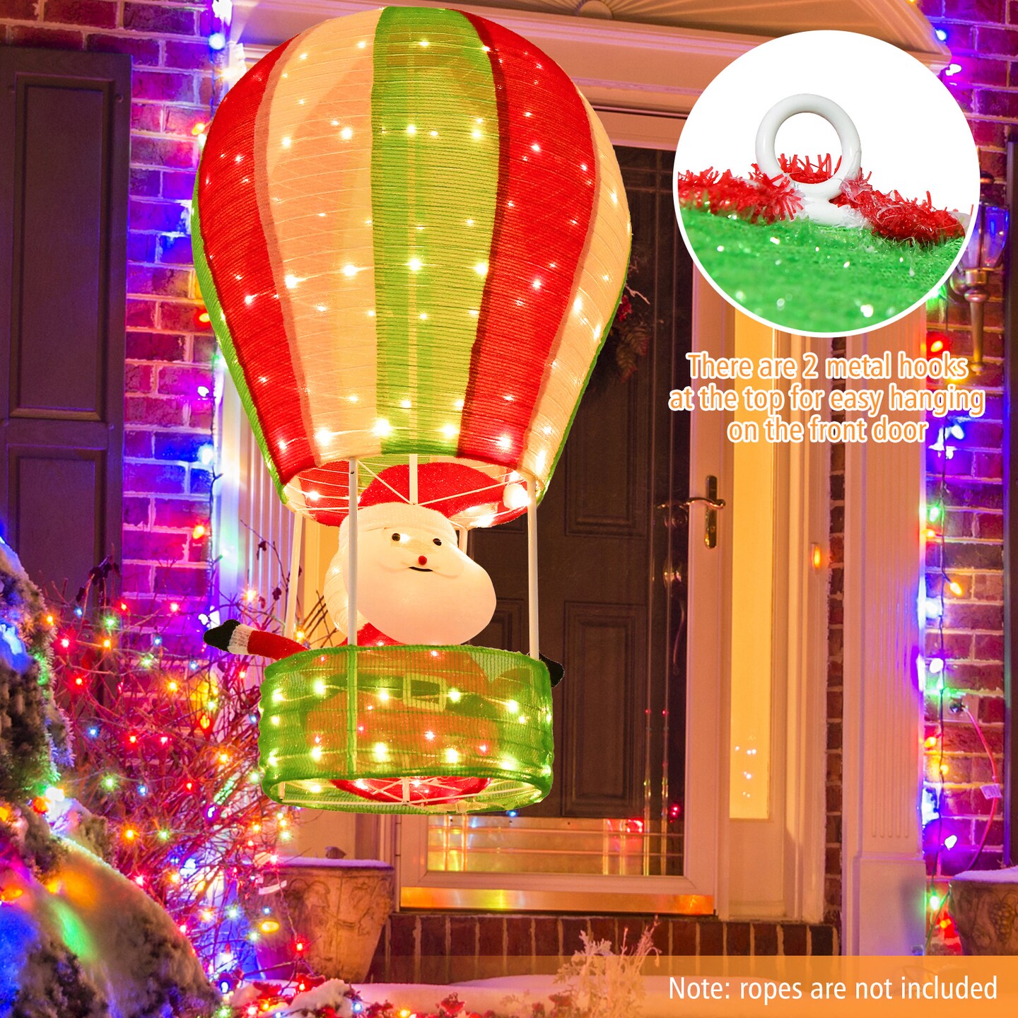 4.5 Feet Christmas Santa Claus With Hot Air Balloon