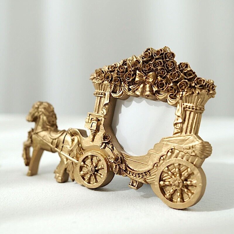 Gold 7&#x22; Horse Carriage PICTURE FRAME Party Wedding Favors
