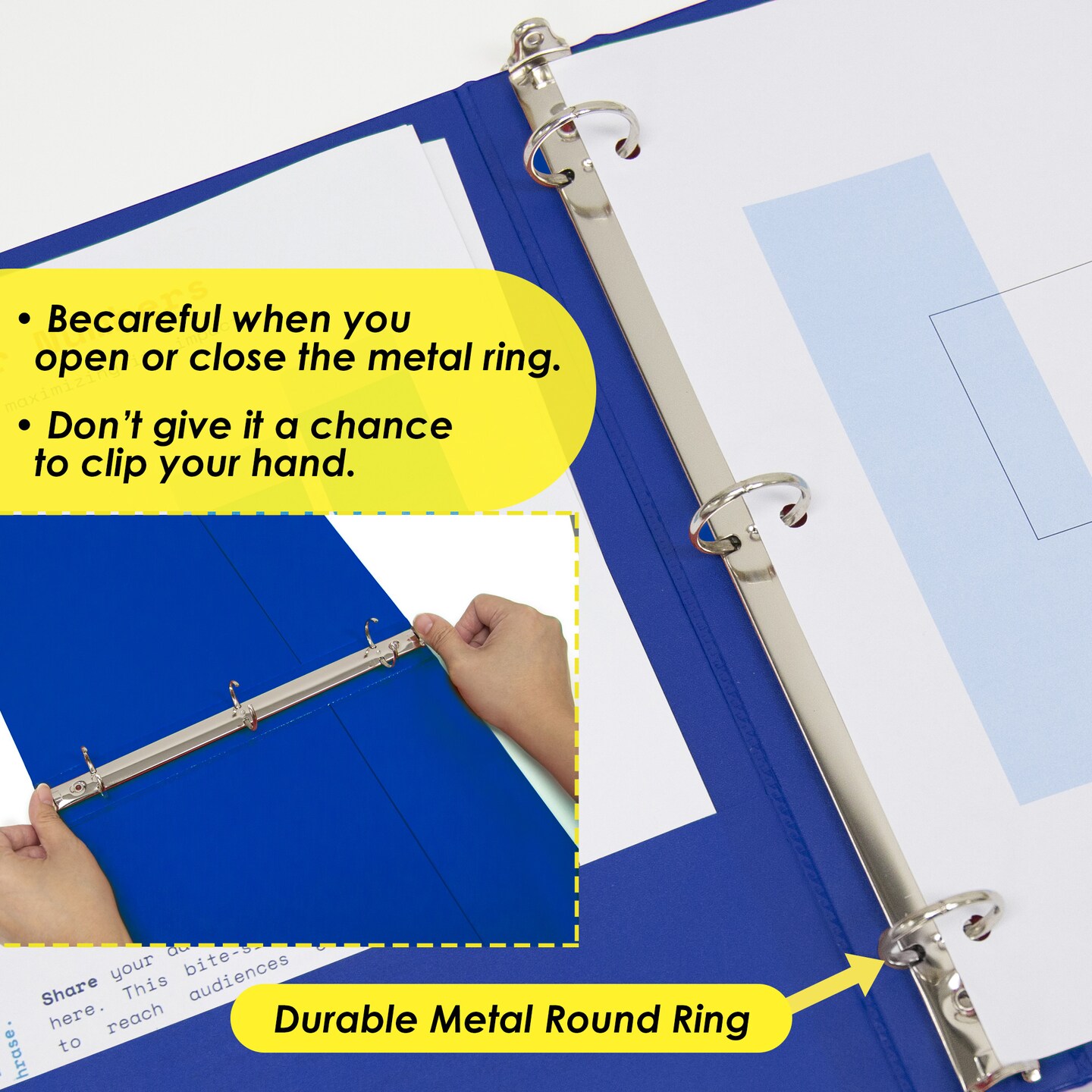 BAZIC 1.5&#x22; 3-Ring View Binder w/ 2-Pockets (11 Color Available)
