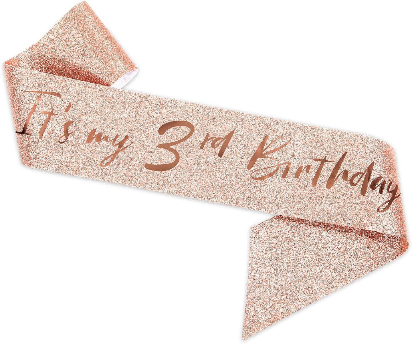 3rd Birthday Sash and Tiara for Girls, Rose Gold Birthday Sash Crown 3 &#x26; Fabulous Sash and Tiara for Girls, 3rd Birthday Gifts for Happy 3rd Birthday Party Favor Supplies