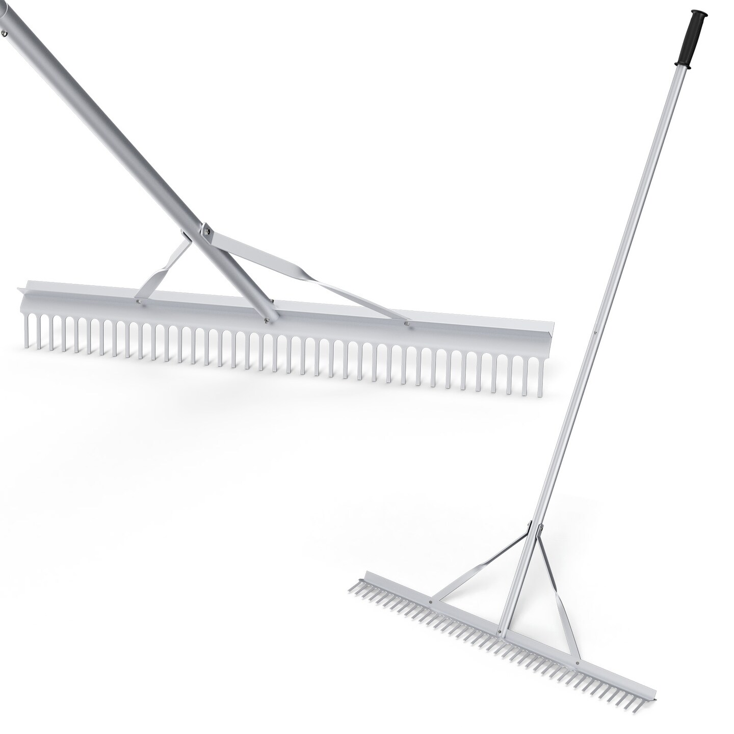 Aluminum Rake With 36&#x22; Wide Rake Head And 68&#x22; Long Handle