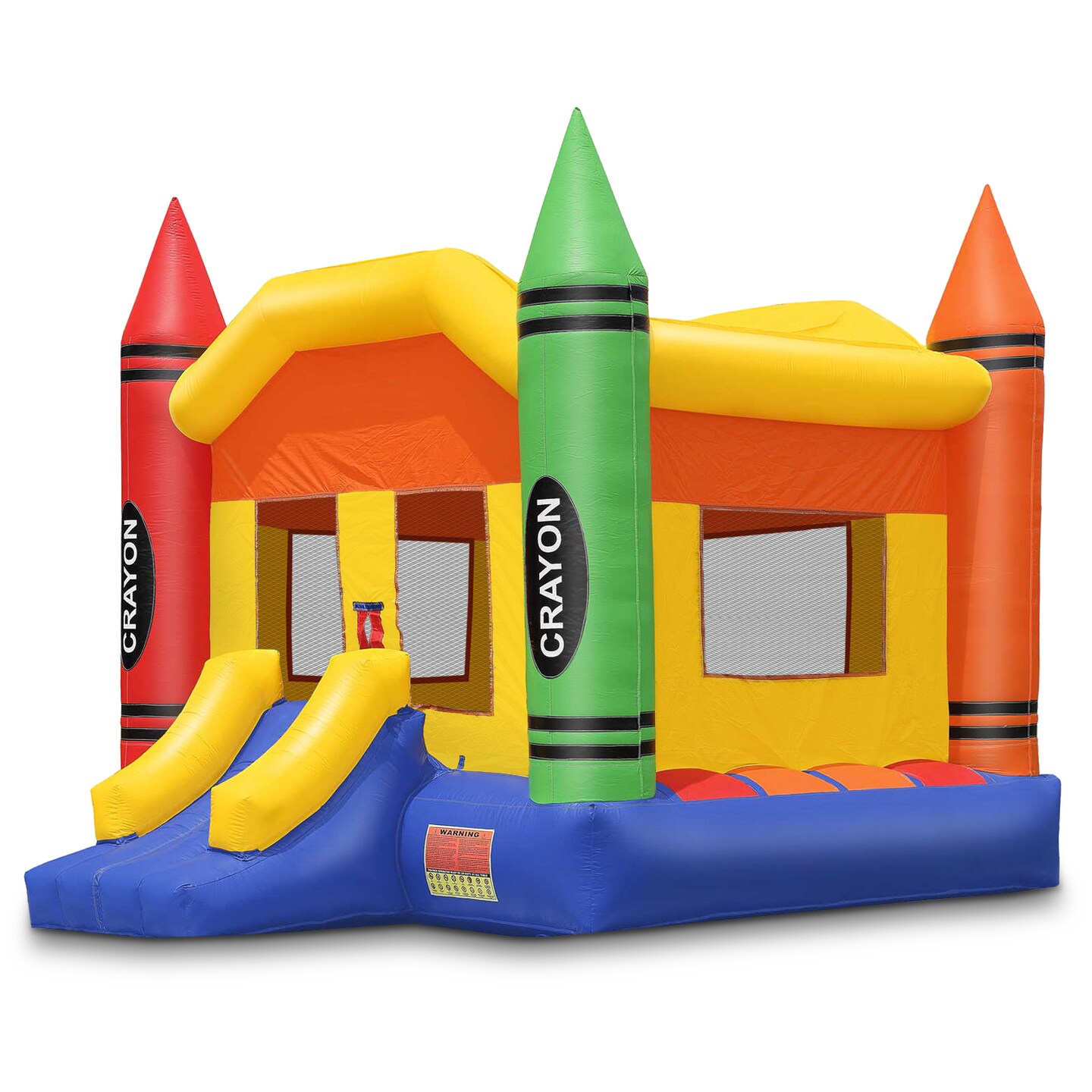 Cloud 9 Commercial Grade Crayon Castle Bounce House with Built-in Roof and Emergency Escape Hatch for Safety - 100% PVC 17&#x27; x 13&#x27; Bouncer - Inflatable Only