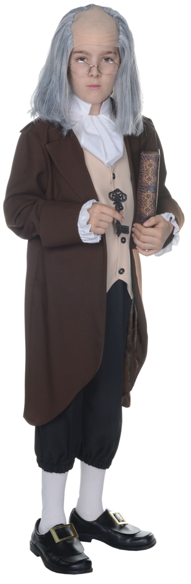 The Costume Center Brown and White Ben Franklin Child Boy Halloween Costume - Medium