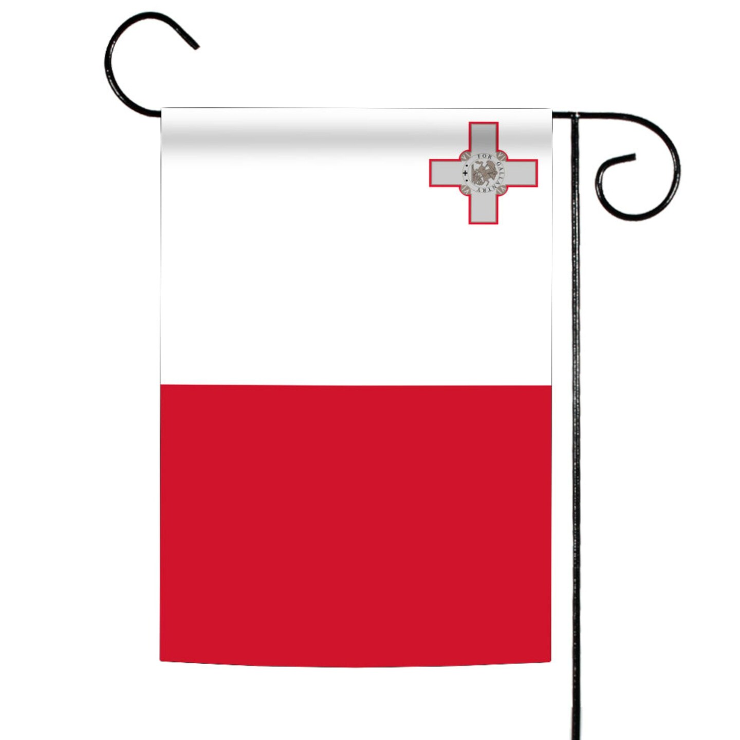 Toland Home Garden White and Red Malta Outdoor Garden Flag 18&#x22; x 12.5&#x22;