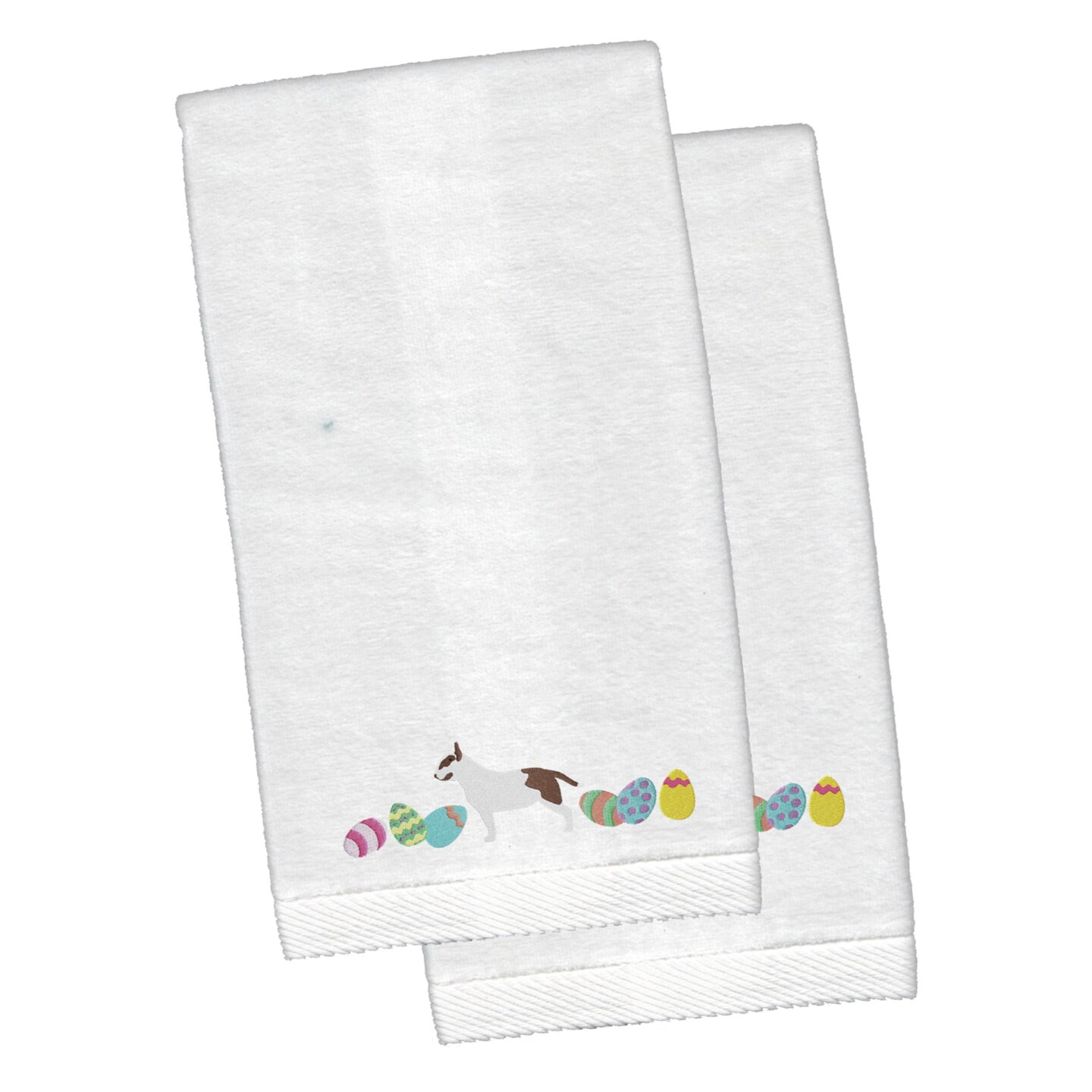 &#x22;Caroline&#x27;s Treasures Bull Terrier Easter Emboidered Hand Towels, 26hx16w, Multicolor&#x22;