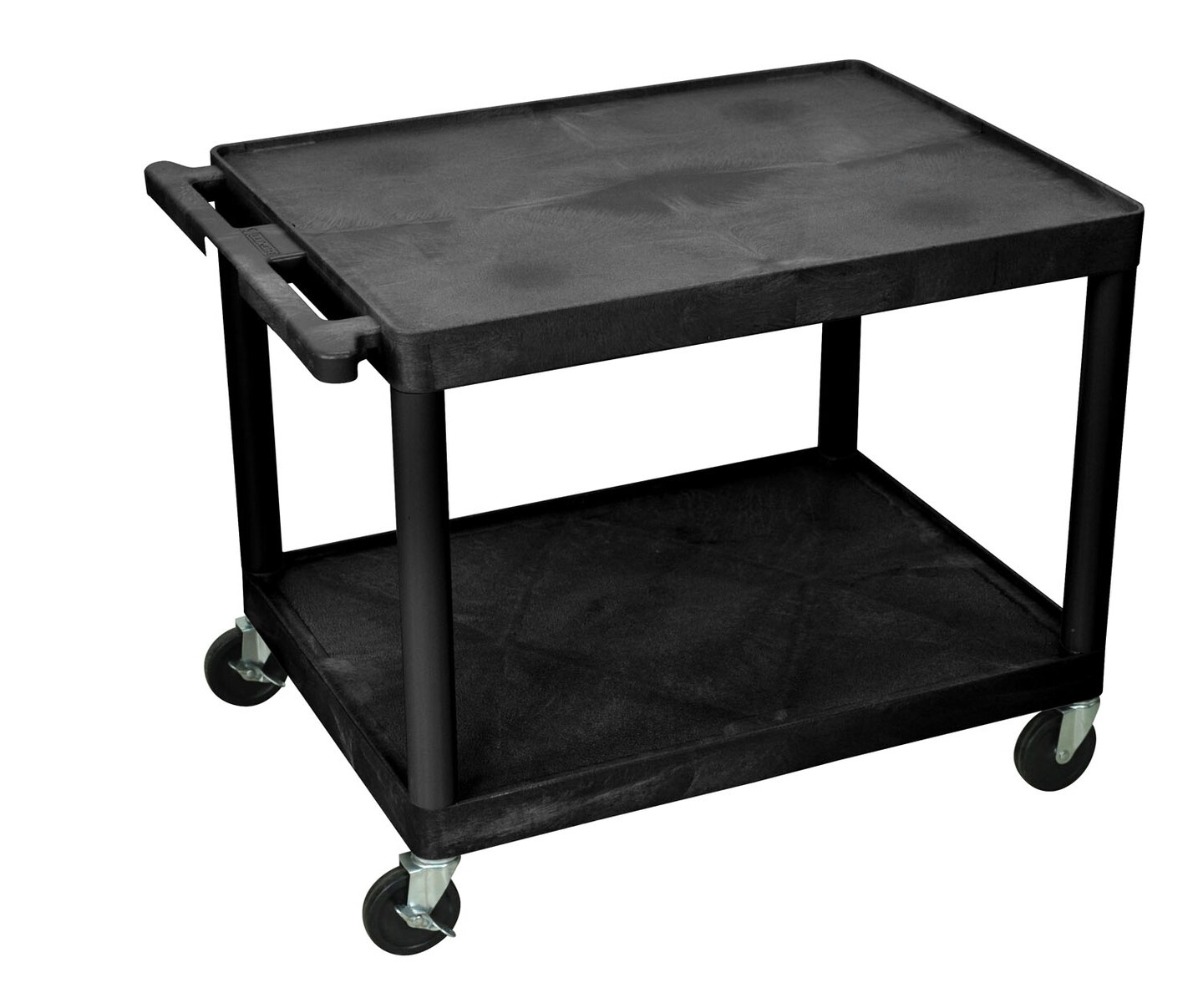 Luxor Office Multipurpose AV Utility Carts with 2 Shelves, Black