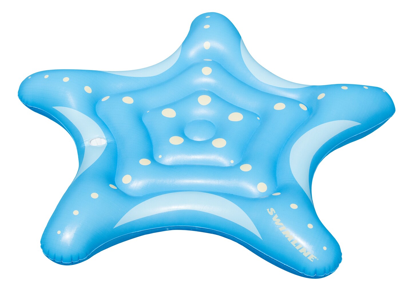 Swim Central Inflatable Blue Starfish With Polka Dots Island Lounge Pool Float, 66.5-Inch