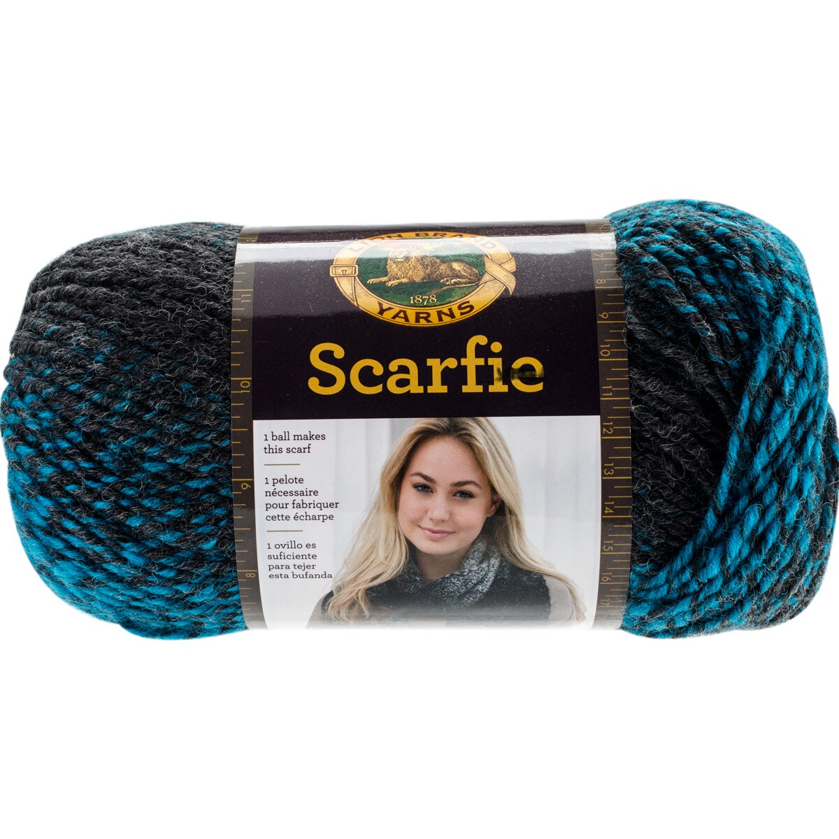 Lion Brand Scarfie Yarn-Charcoal/Aqua | Michaels