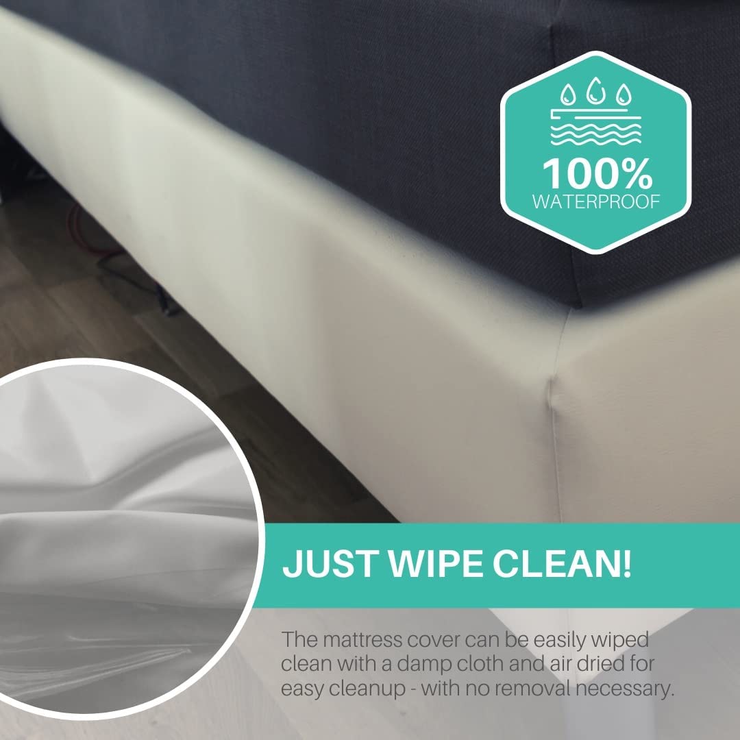 Hygea Natural 6 Gauge Vinyl Bed Bug Mattress/Box Spring Cover-Twin Size 39&#x22;x75&#x22;x9&#x22;