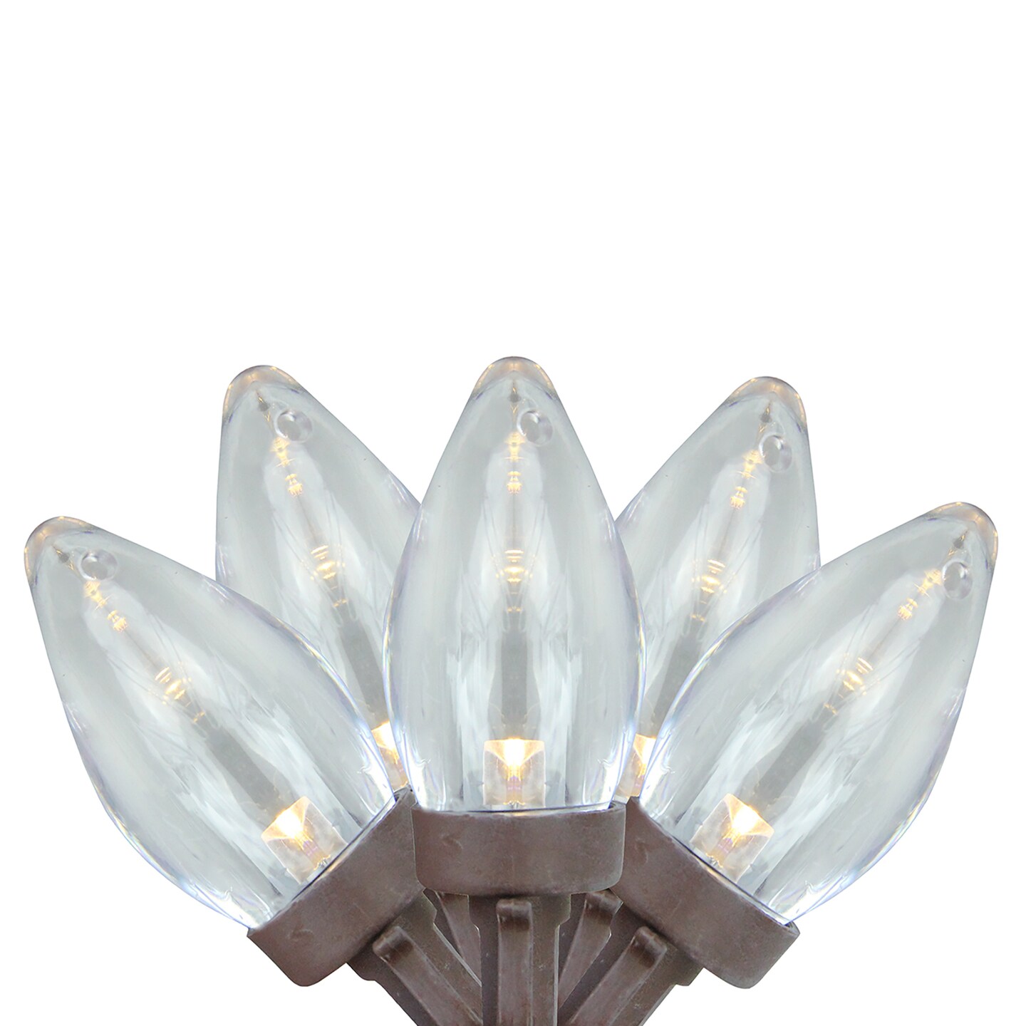 Northlight LED C7 Christmas Lights - Warm White - 16' Brown Wire - 25ct