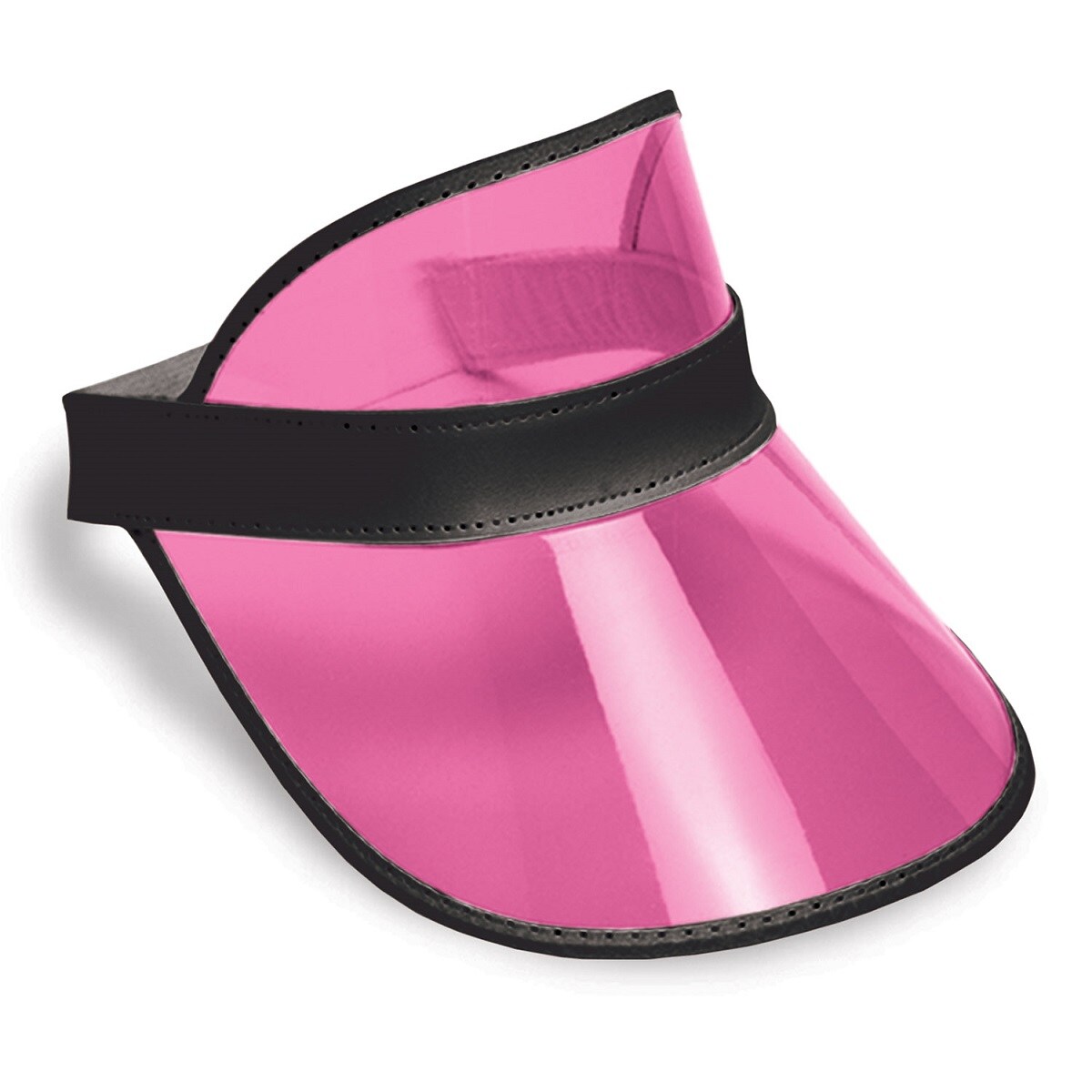 Beistle Club Pack of 12 Pink Clear Plastic Dealer&#x27;s Visor