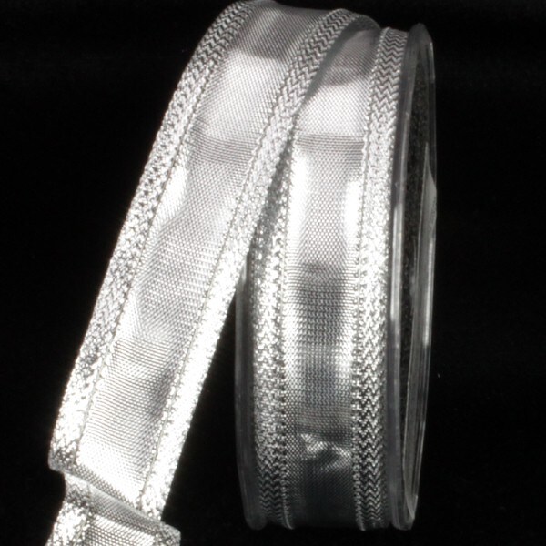 The Ribbon People Silver Metallic Chevron Lame Craft Ribbon 0.75&#x22; x 108 Yards
