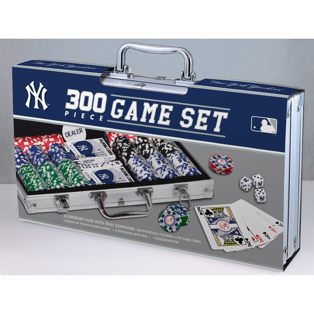 Masterpieces   Casino Style 300 Piece Poker Chip Set - MLB New York Yankees