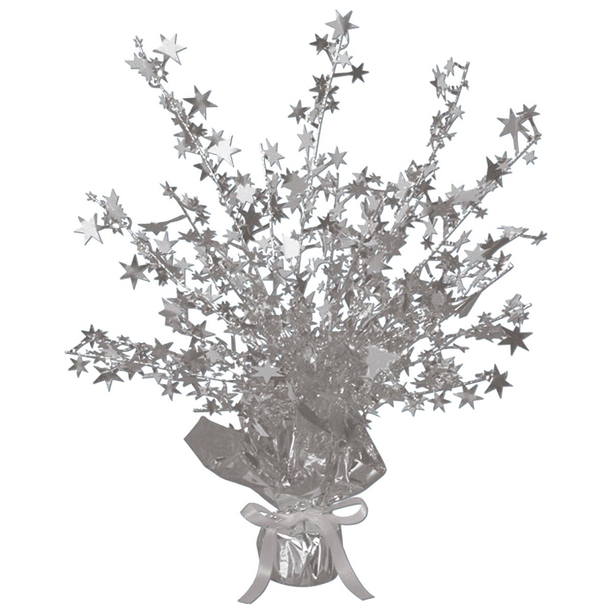 Beistle Club Pack of 12 Silver Star Gleam &#x27;N Burst Centerpiece Party Decorations 15&#x22;