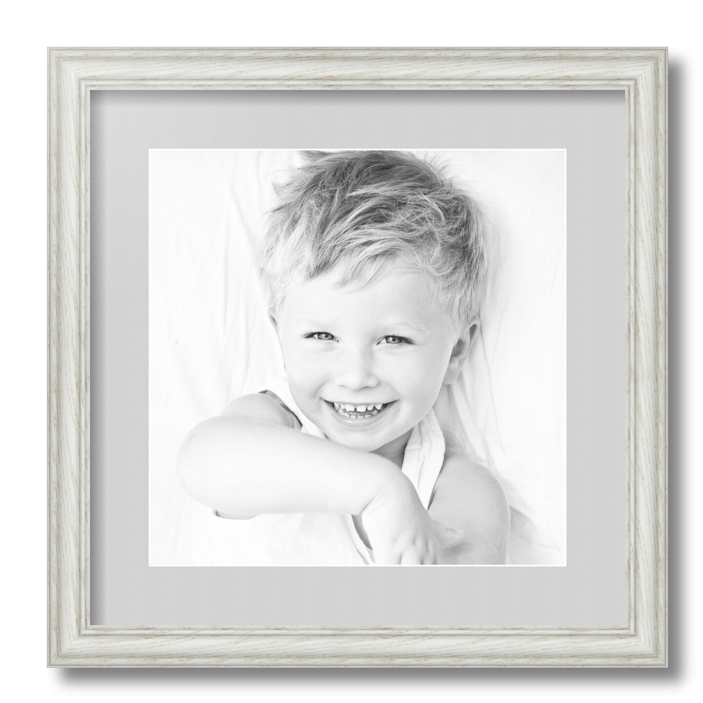 ArtToFrames 16x16" Matted Picture Frame with 12x12" Single Mat Photo Opening Framed in 1.25" White and 2" Mat (FWM-4098-16x16)