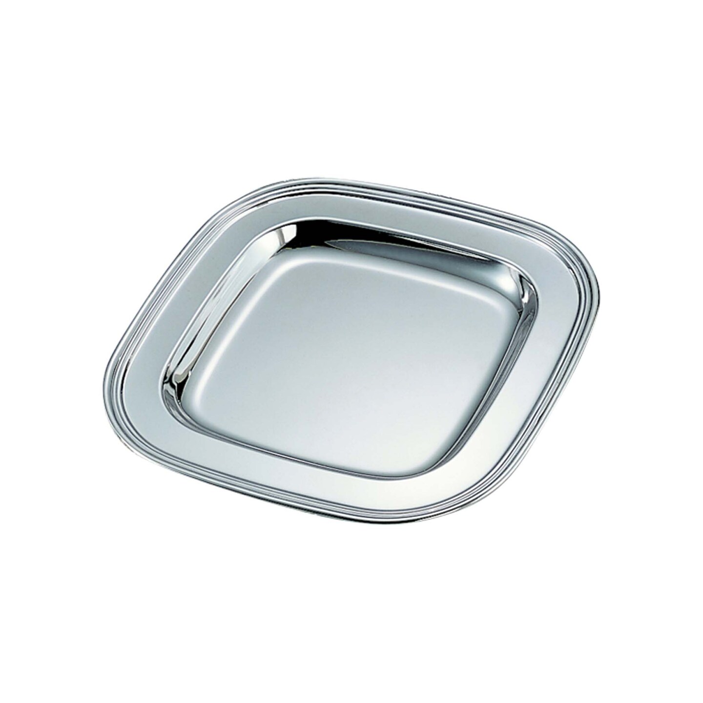 Contemporary Home Living 9.5" Silver Square Reflective Serving Tray