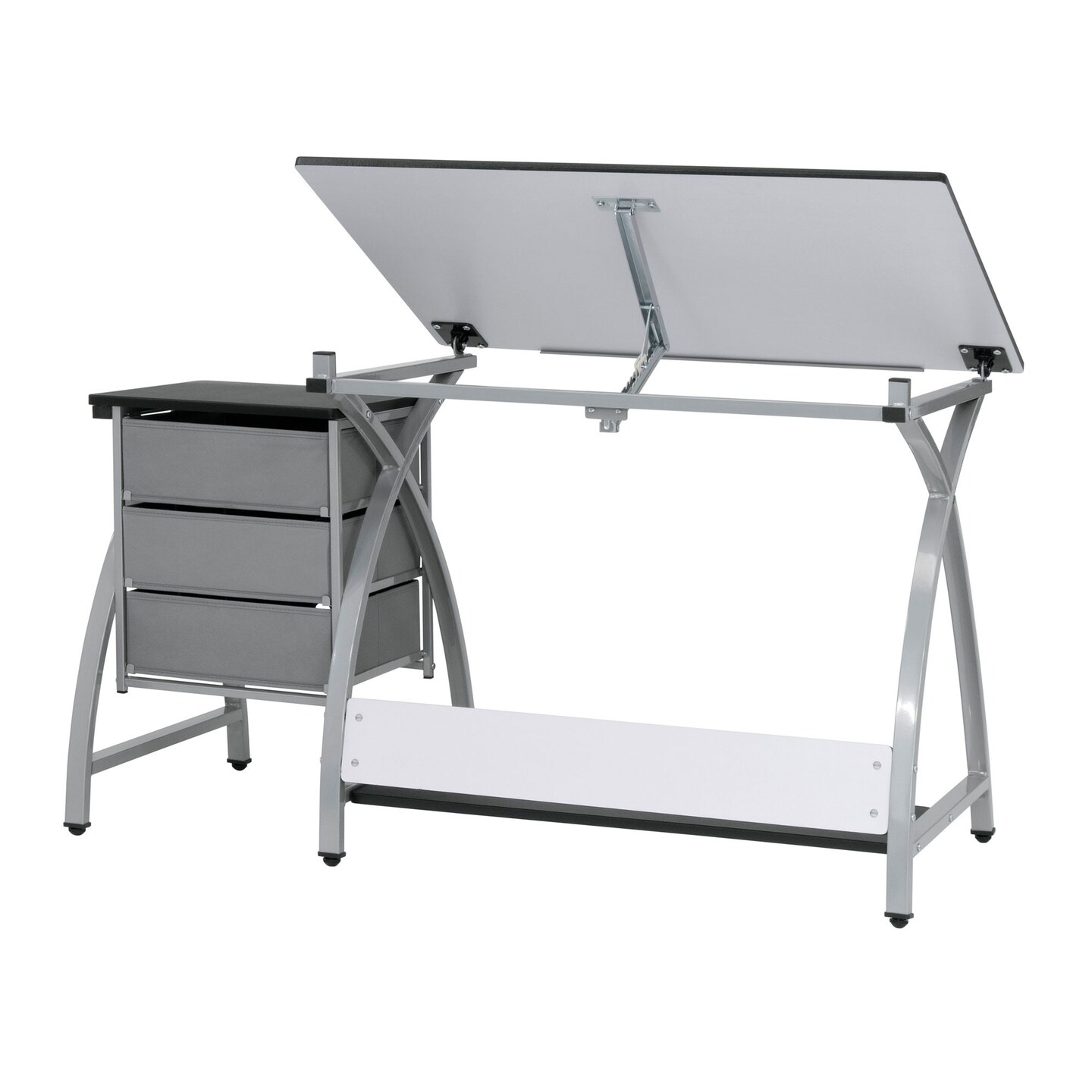 The Comet Center Plus with Matching Stool  - Silver / Black