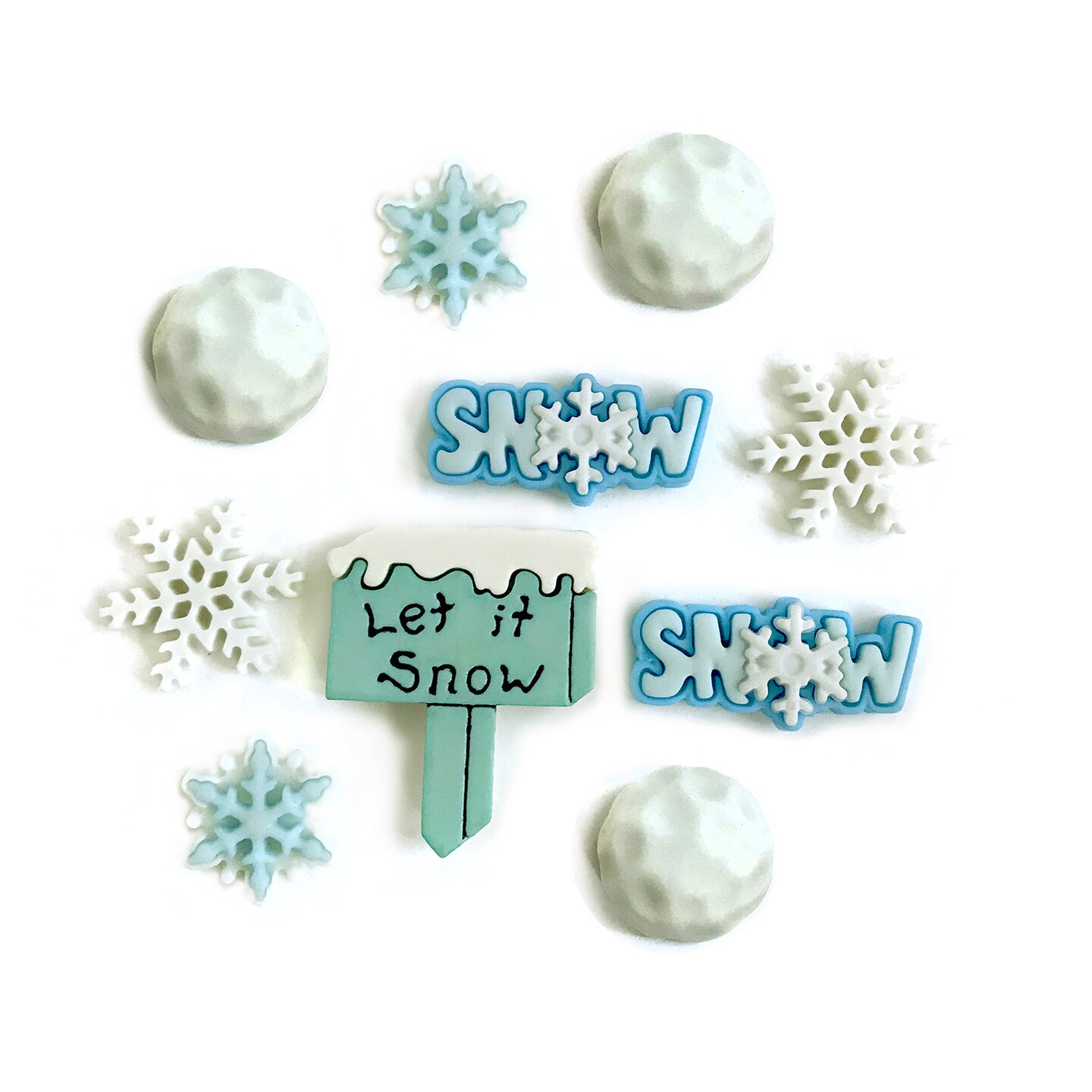 Buttons Galore Snow Day Christmas Craft Buttons - 30 Sewing &#x26; Craft Buttons
