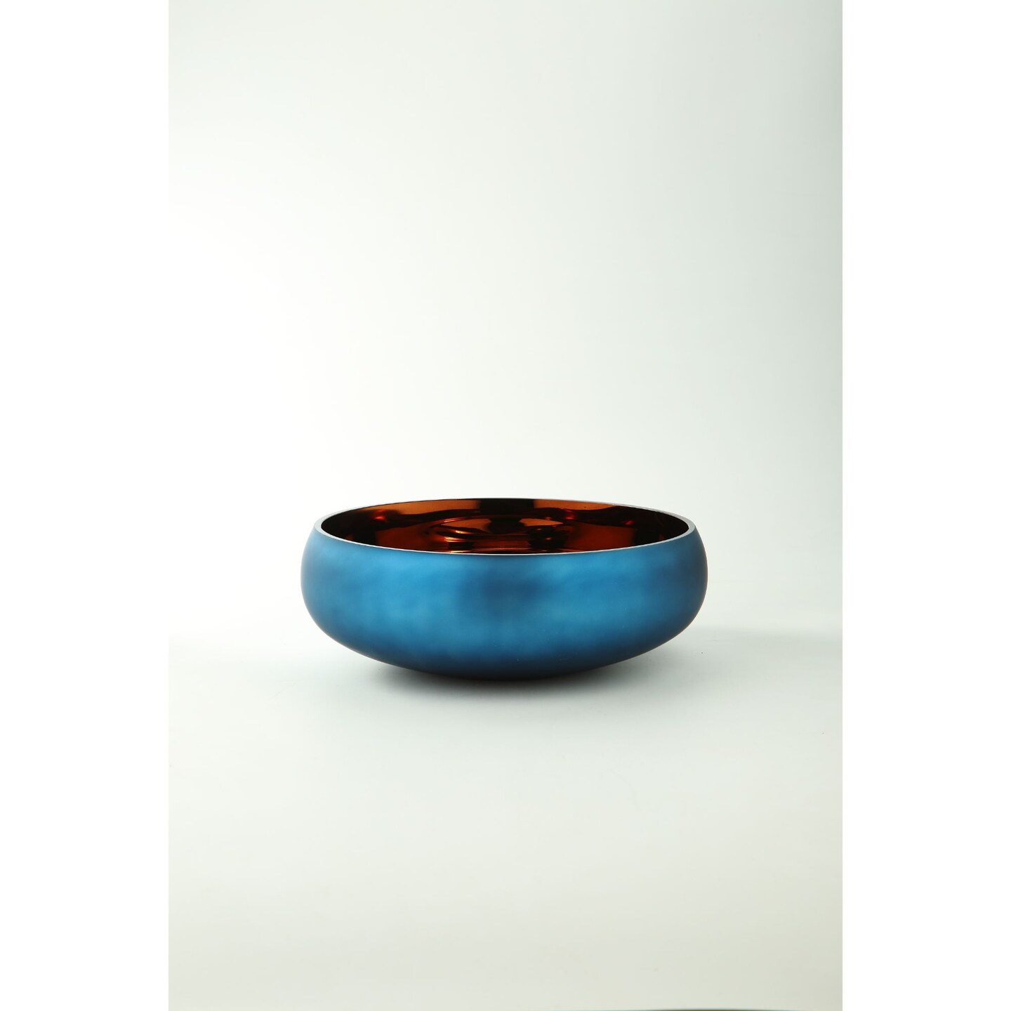 CC Home Furnishings 12" Blue Handblown Glass Bowl Tabletop Decoration