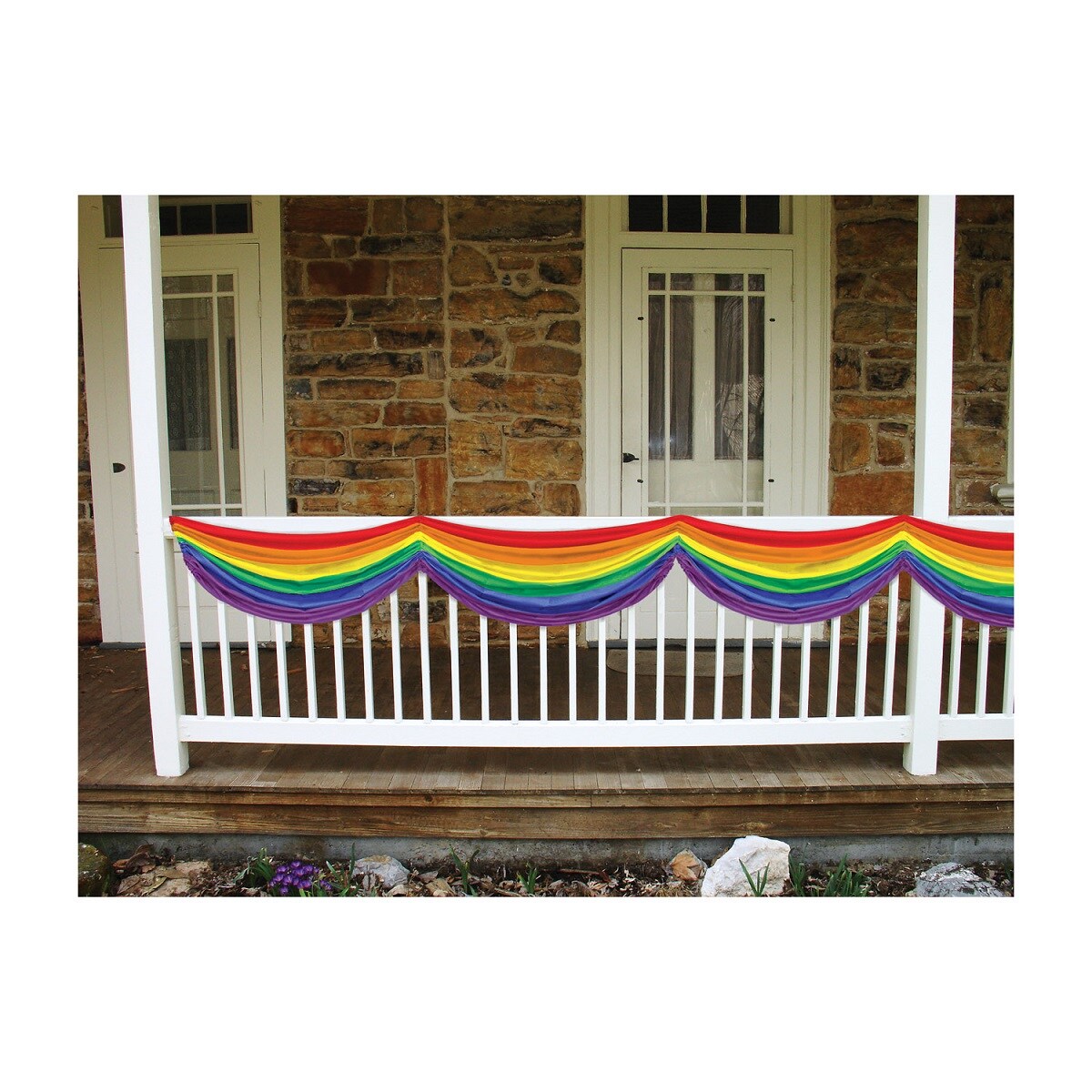 Beistle Pack of 6 Rainbow Colored Carnival Themed Fabric Bunting Hanging Decorations 70&#x22;