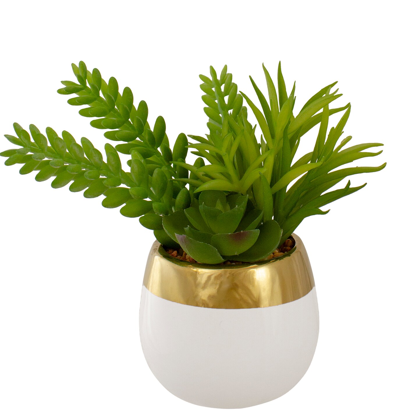 Northlight Mixed Artificial Succulent Arrangement in Ceramic Pot - 6.5"