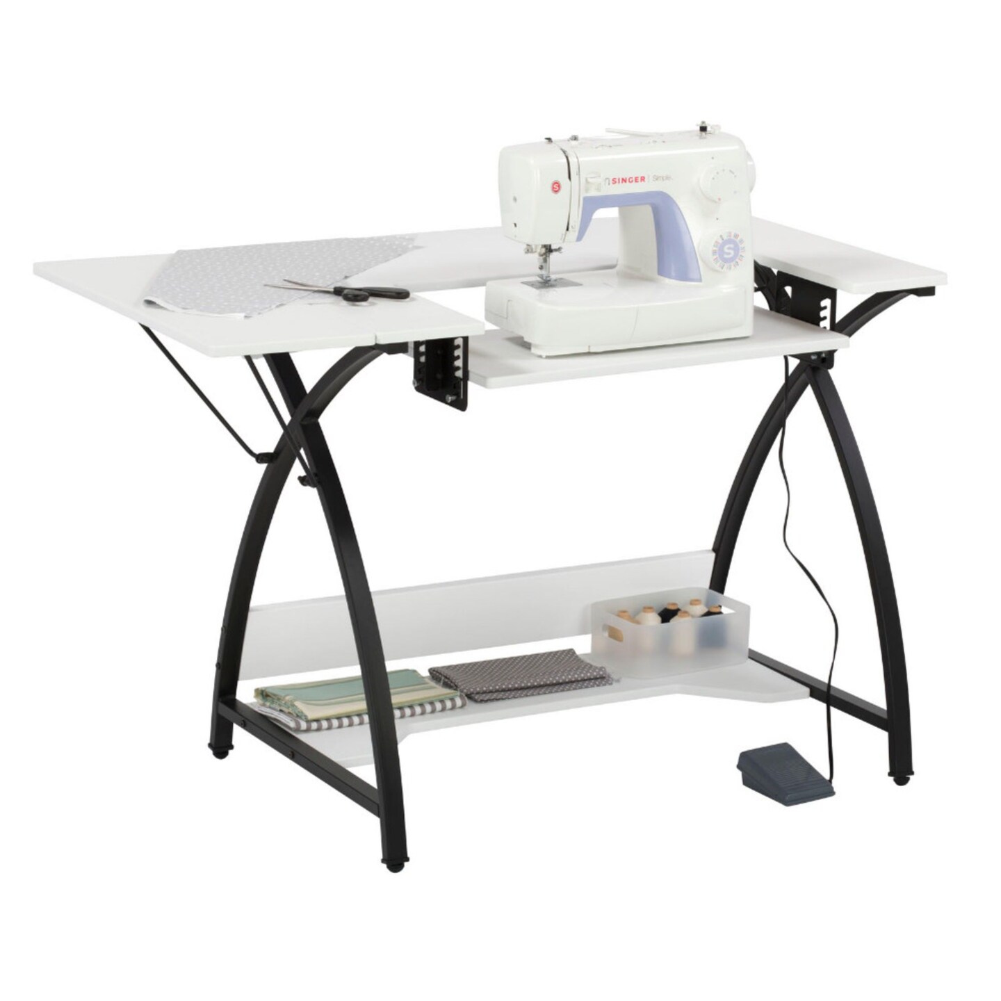 Comet Hobby And Sewing Table In Black / White