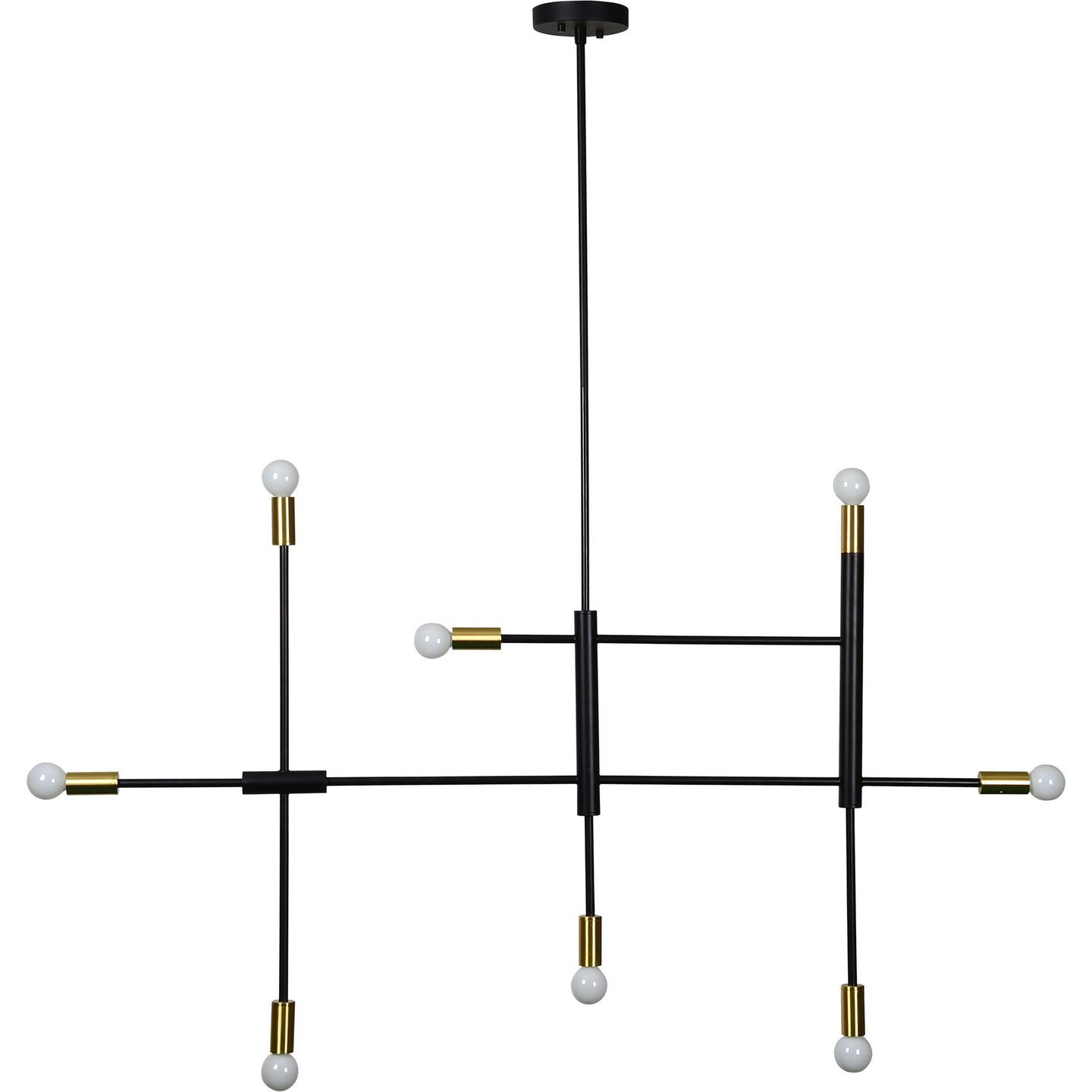 Signature Home Collection 54.5&#x22; Black and White Iron Ceiling Light Fixture