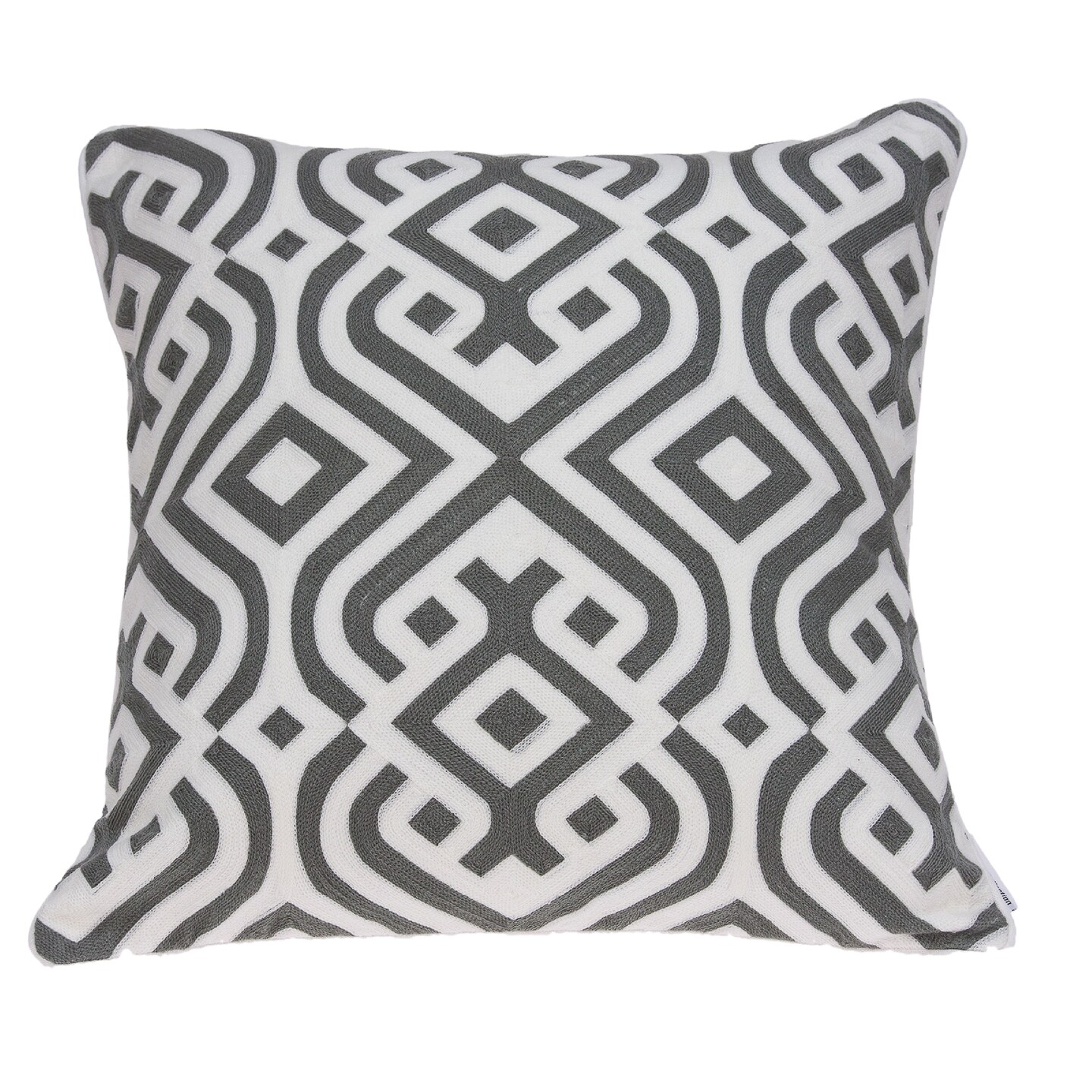 Nassau Collection 20" Gray and White Stencil Stripes Throw Pillow Michaels
