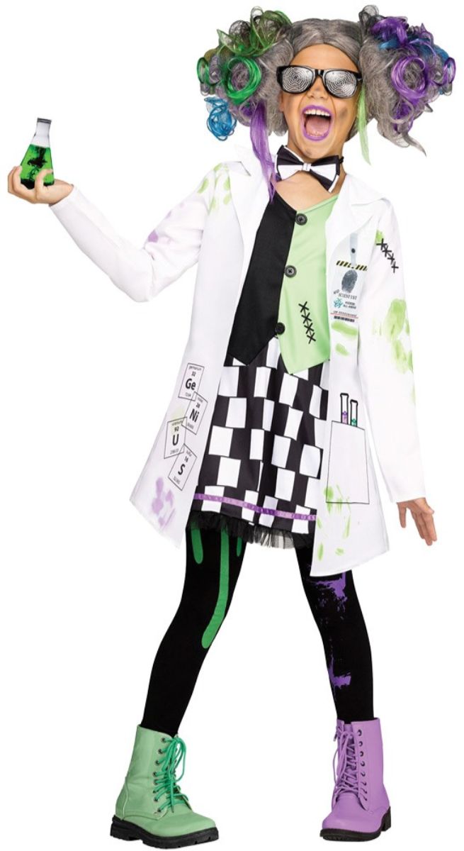 The Costume Center White and Black Mad Scientist Girl Child Halloween Costume - Large