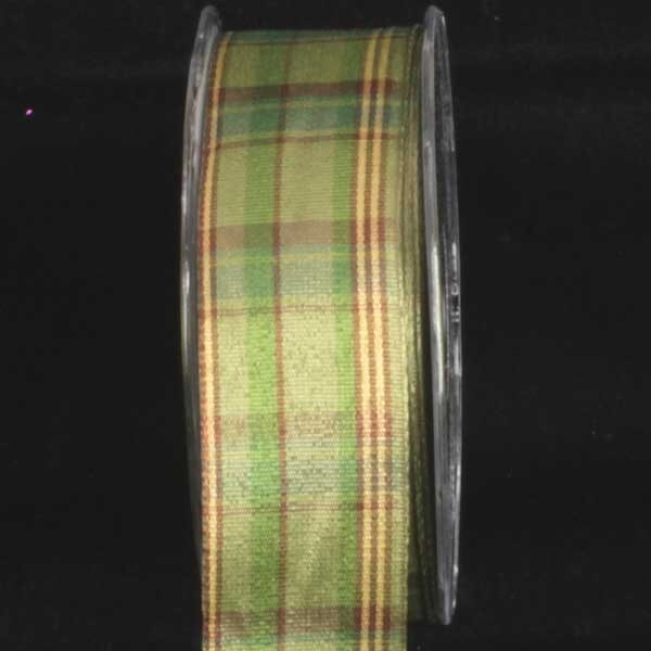 The Ribbon People Green and Red Plaid Wired Craft Ribbon 1.5&#x22; x 27 Yards
