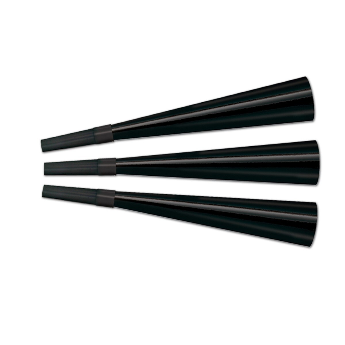 Beistle Club Pack of 180 Festive Black New Year's Eve Foil Trumpet Horn Party Favors 9"