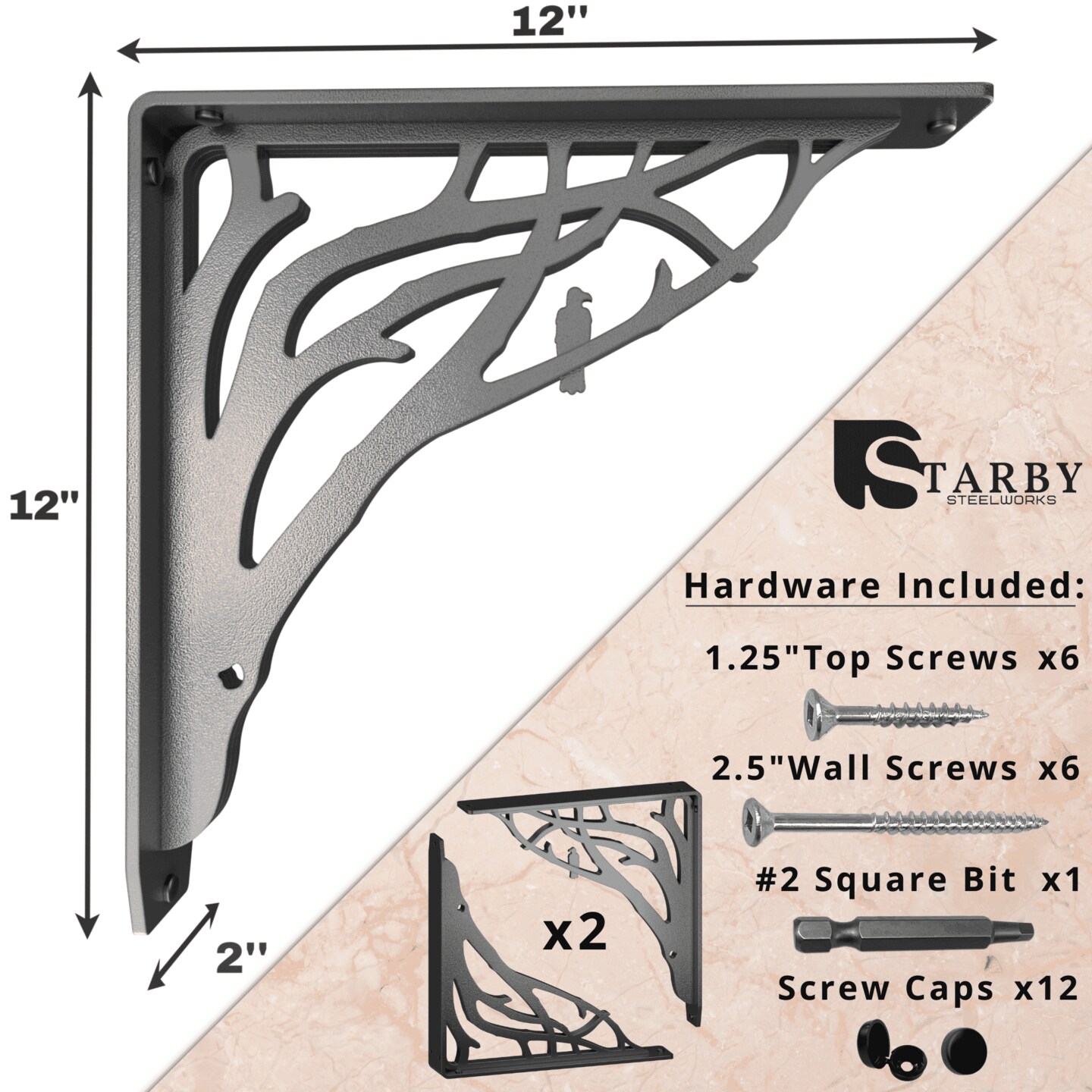 Starby Decorative Heavy Duty Steel Brackets