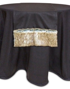 Melrose 70" Brown Country Rustic Christmas Table Runner with Faux Fur Border Trim