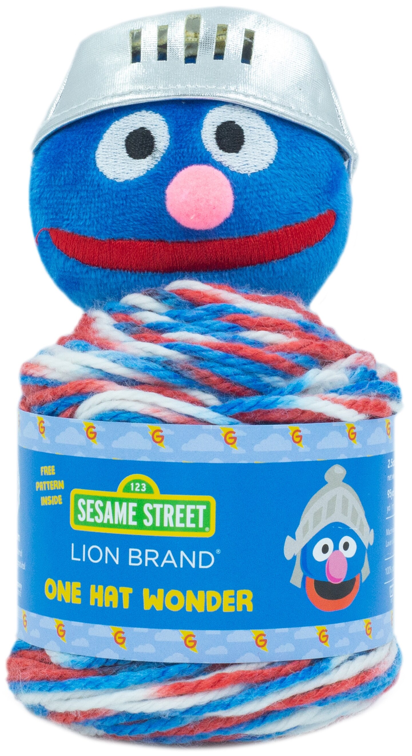 Lion Brand Sesame Street One Hat Wonder Yarn-Super Grover