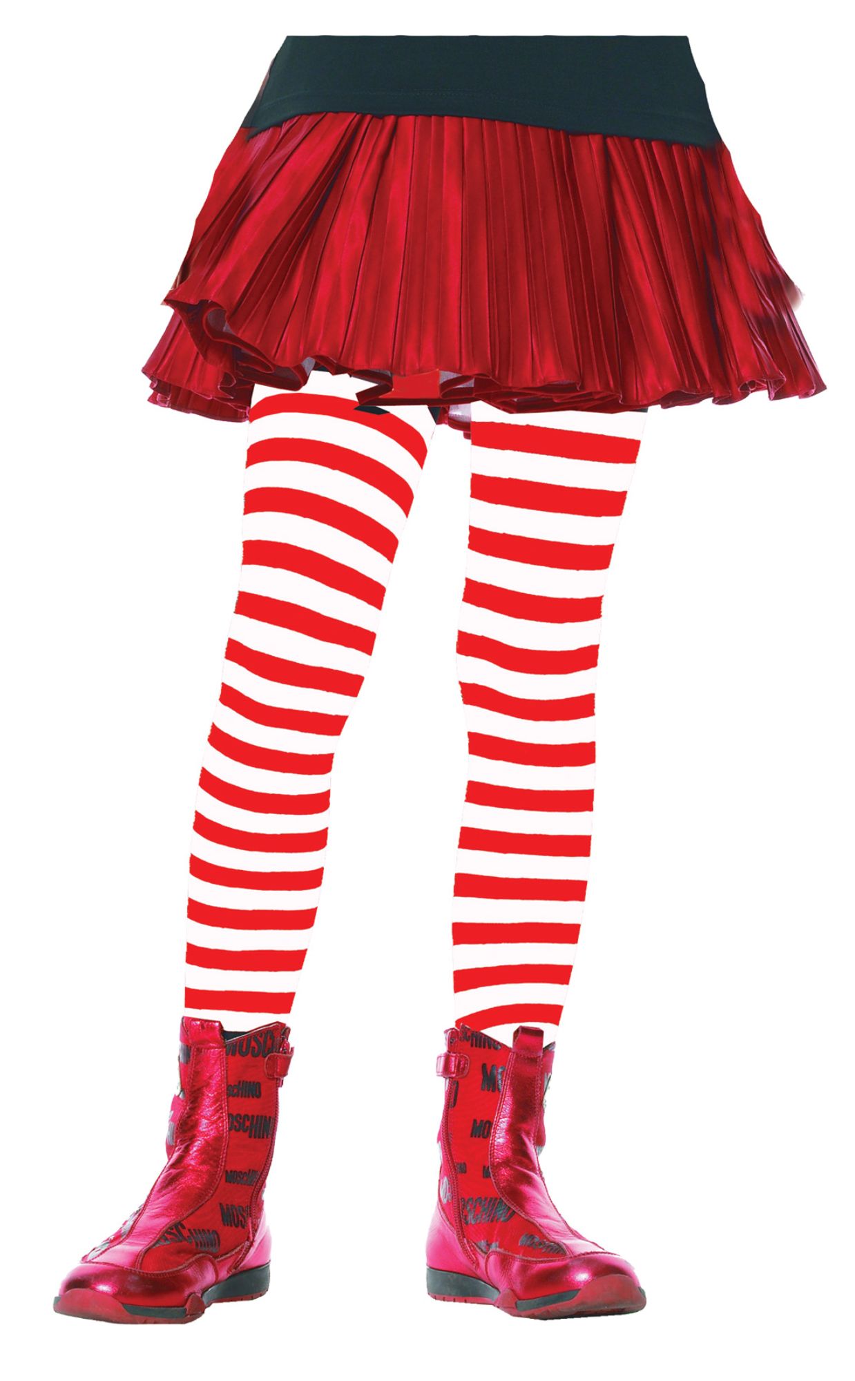 The Costume Center Red and White Striped Tights Girl Child Halloween  Costume - Extra Large