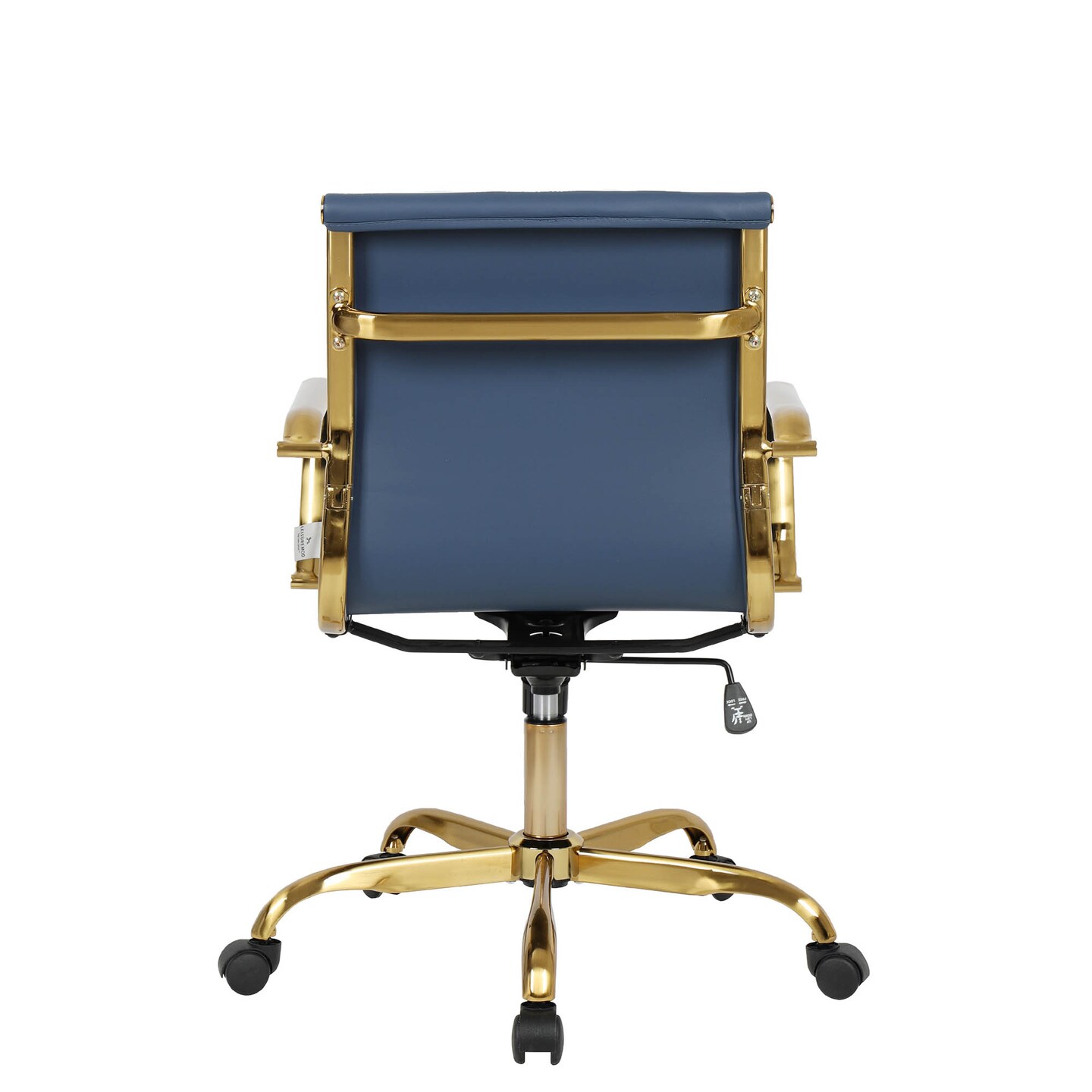 LeisureMod Harris Office Chair with Gold Frame
