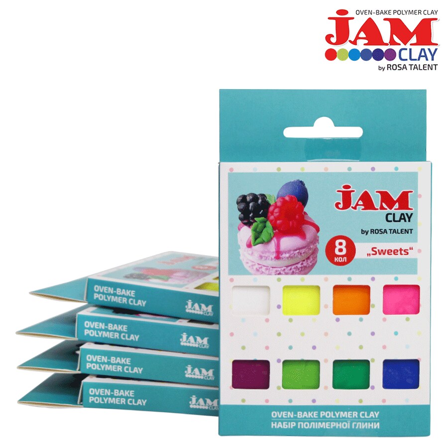 Polimer clay, set &#x22;Sweets&#x22;, 8x20g, Jam Clay, ROSA TALENT