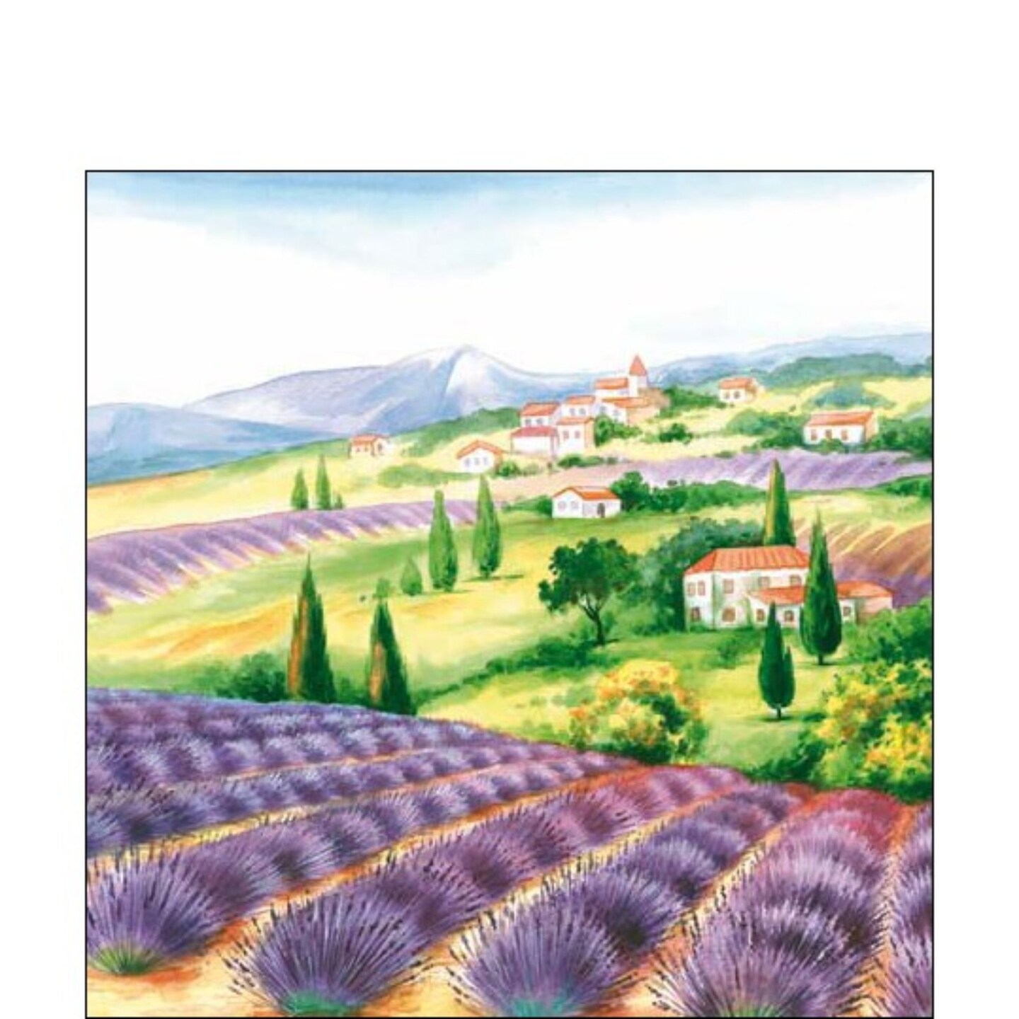 The Ribbon People Pack of 60 Lavender Fields 3-Ply Cocktail Napkins 5&#x22;