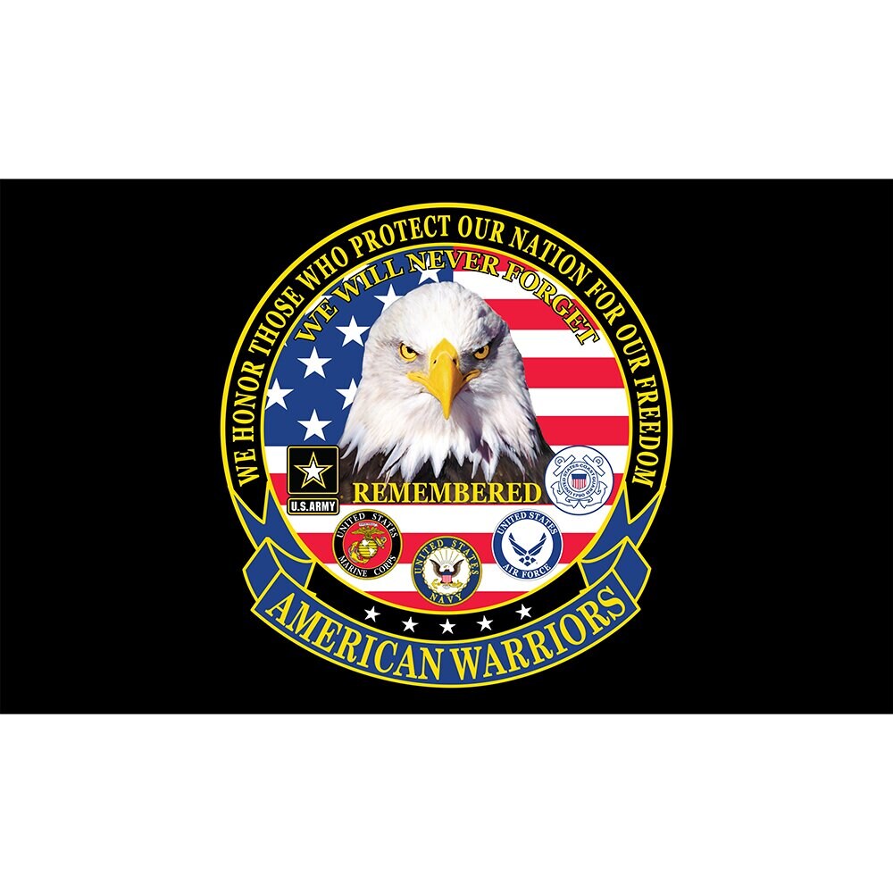 Patriotic American Warriors Flag (3ft x 5ft)