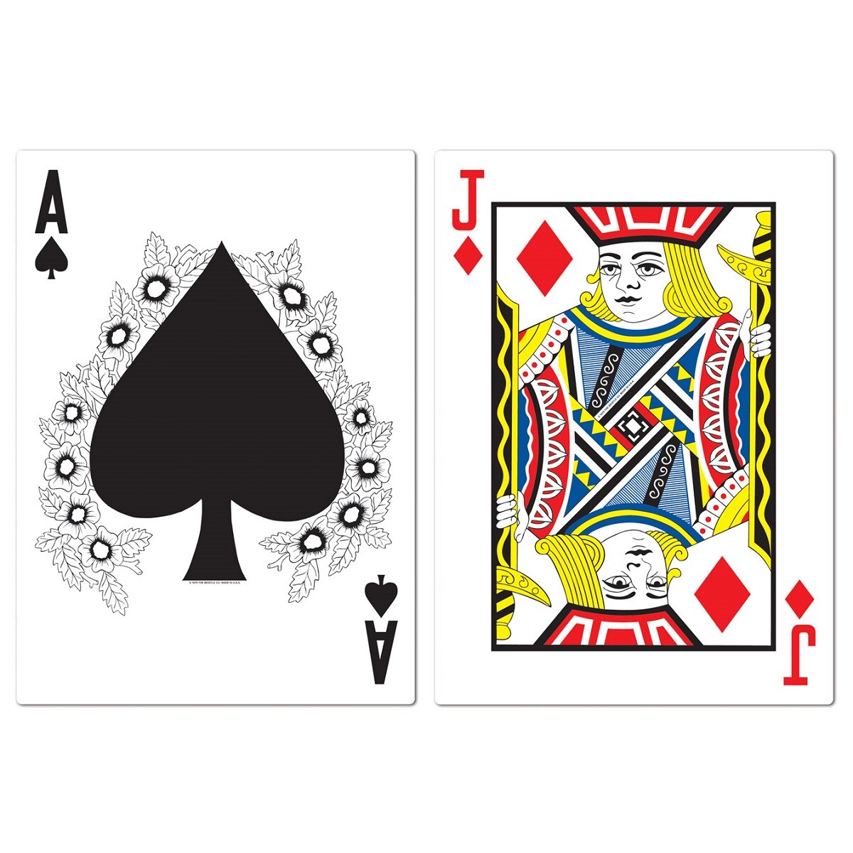 Party Central Club Pack of 24 Yellow and Red Casino Night Jumbo Blackjack Cutout Party Decors 25"