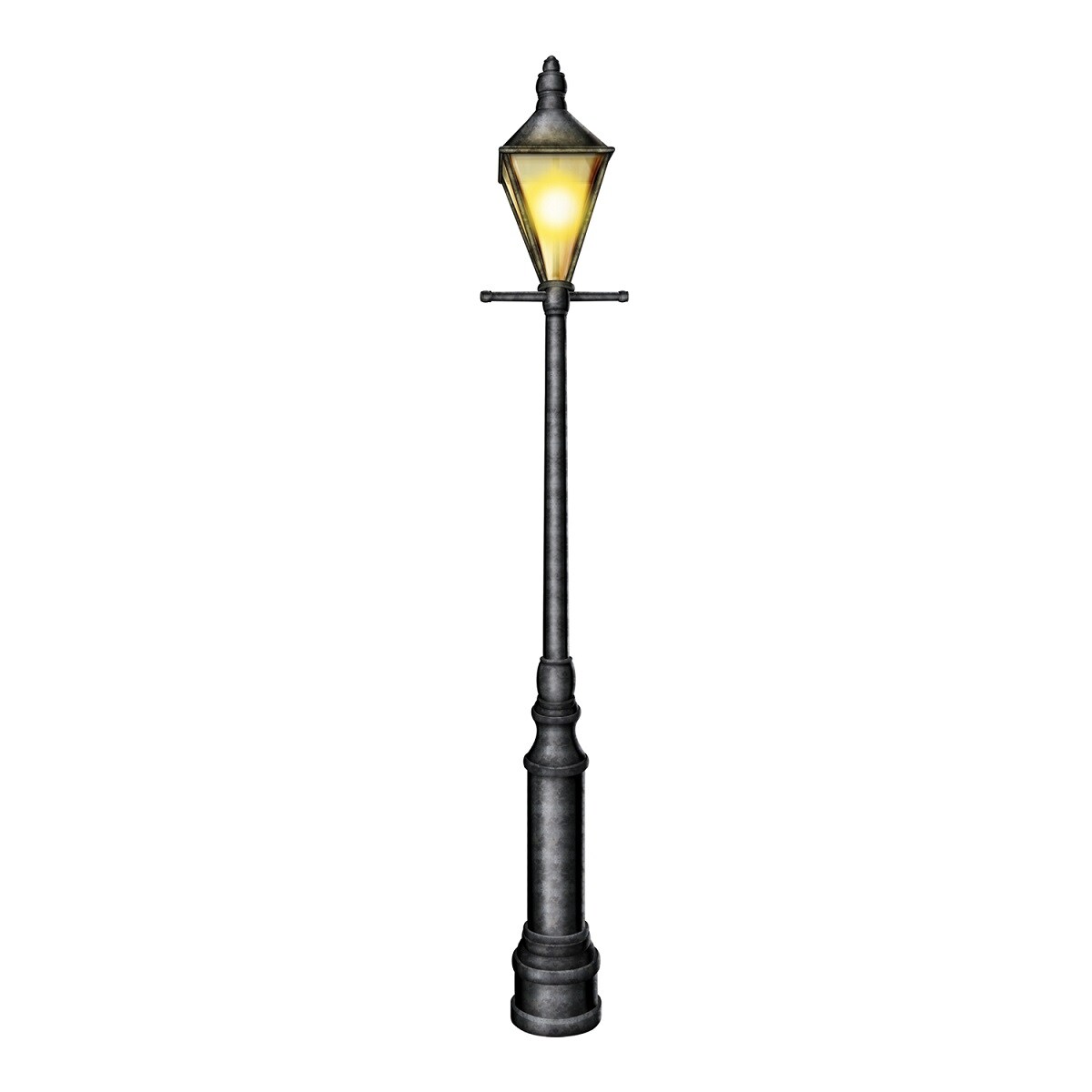Party Central Club Pack of 12 Black and Yellow Jointed City Street Lamppost Decors 6&#x27;