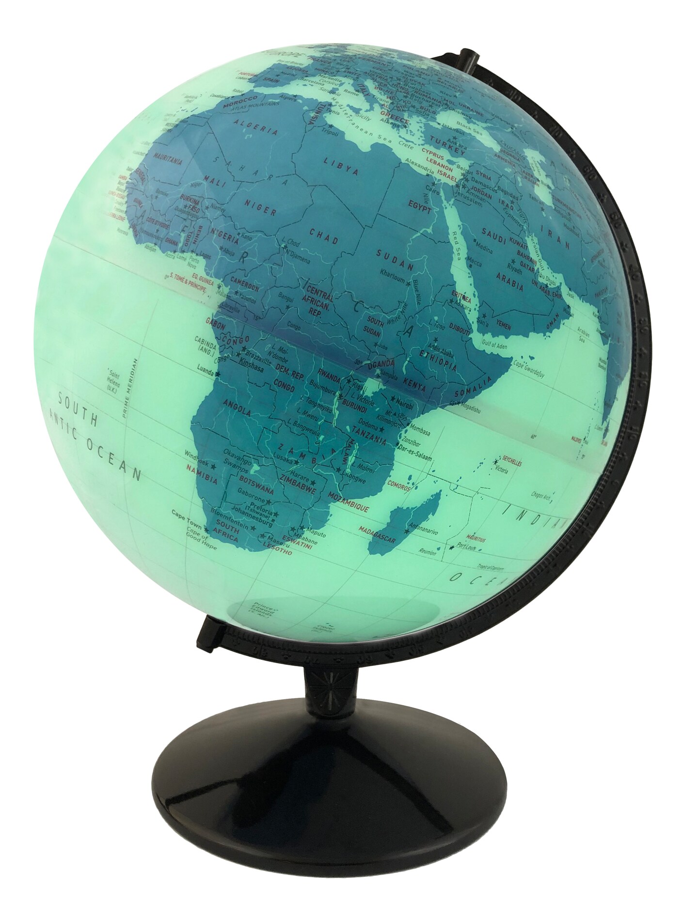 12&#x22; Diameter Kristian Remote Control Color Changing Illuminated World Globe