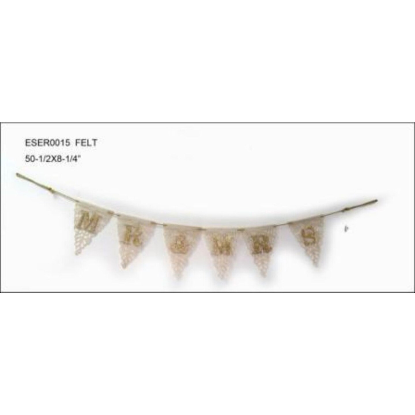 Contemporary Home Living 50.5&#x22; Gold and Ivory Felt Flag Garland